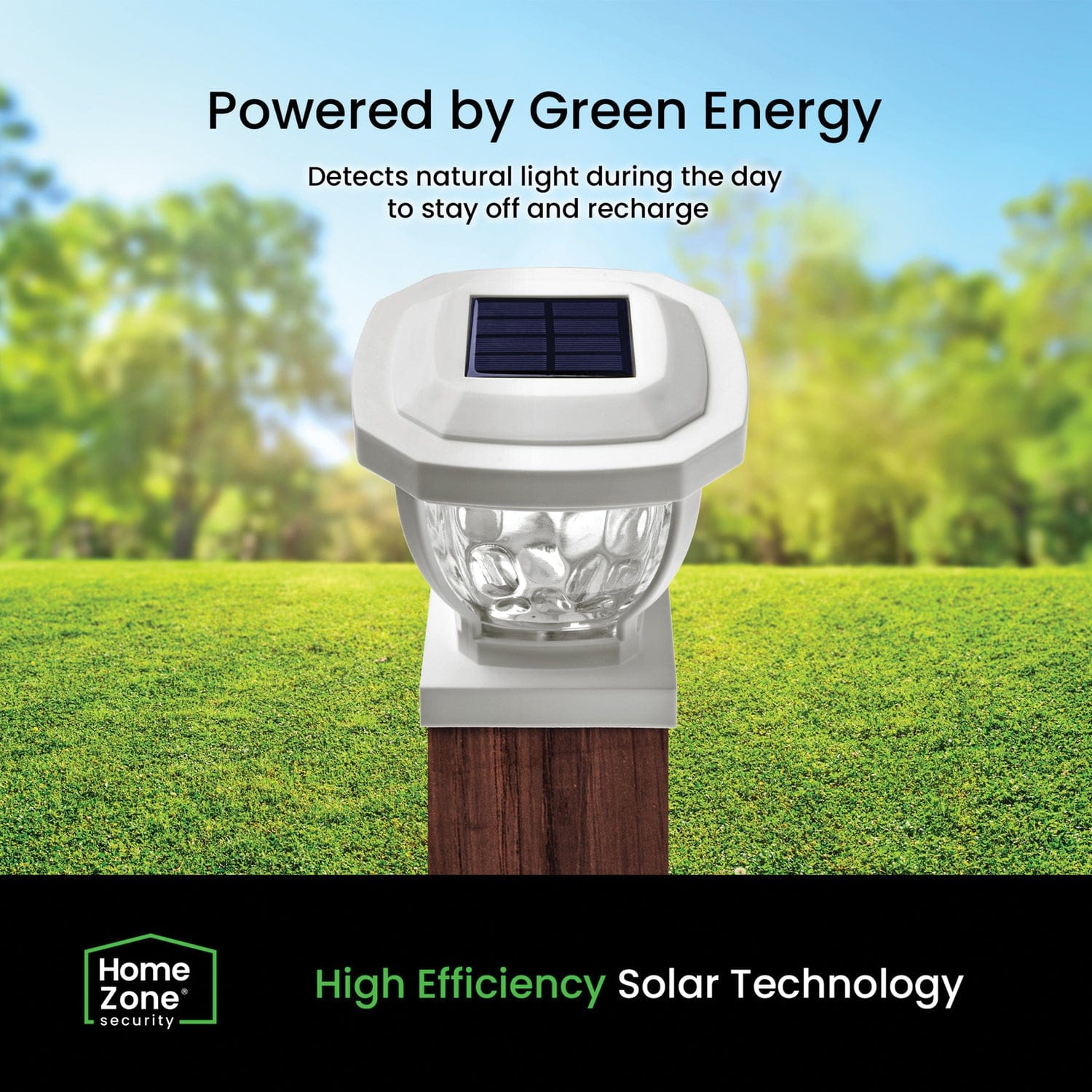 Home Zone Security 12-Lumen-Each 4 x 4 Solar LED Post Cap Lights, White