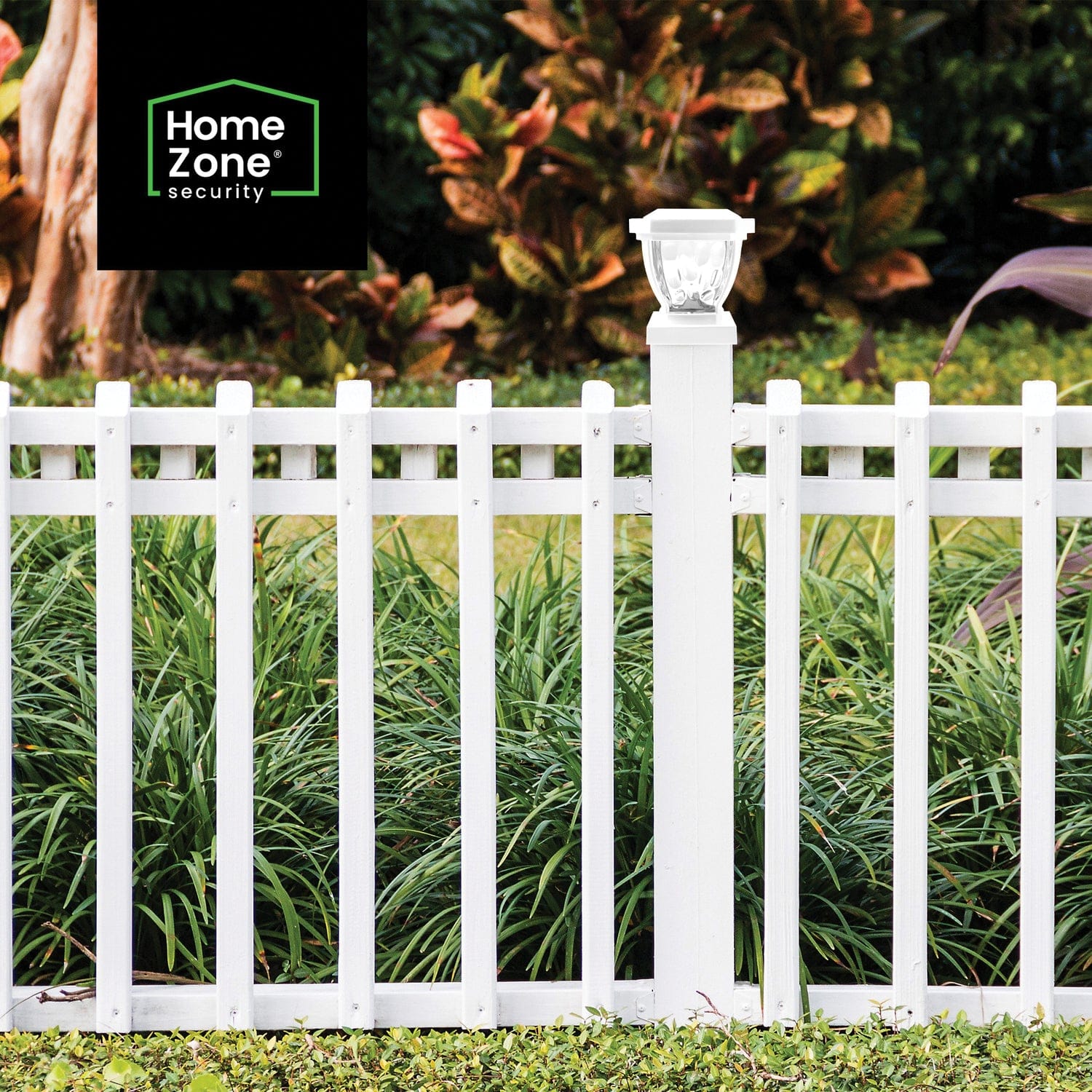 Home Zone Security 12-Lumen-Each 4 x 4 Solar LED Post Cap Lights, White