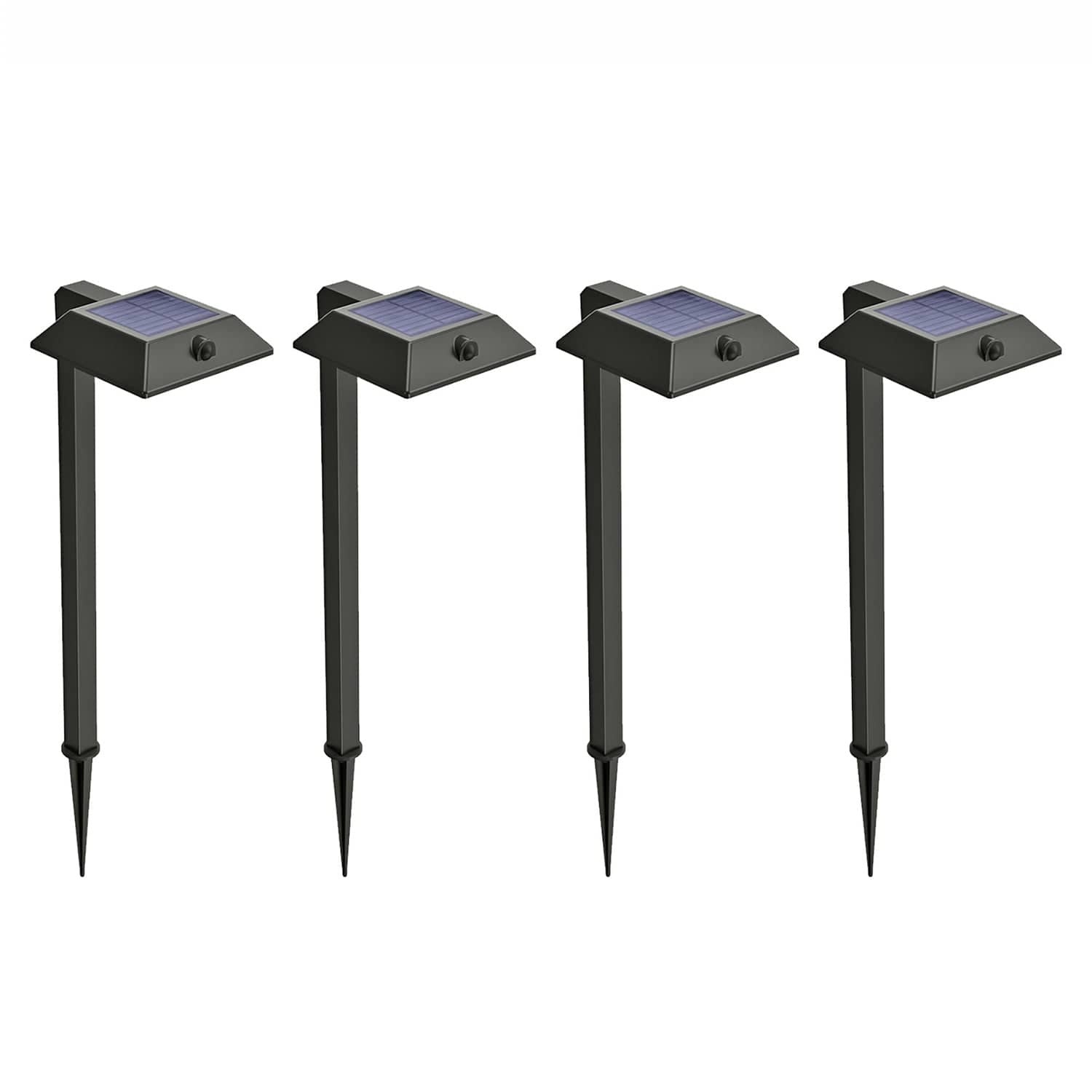 Home Zone Security Mesh-Linkable Solar LED Contemporary-Style Security Pathway Light, 300 Lumens, 4 Pack