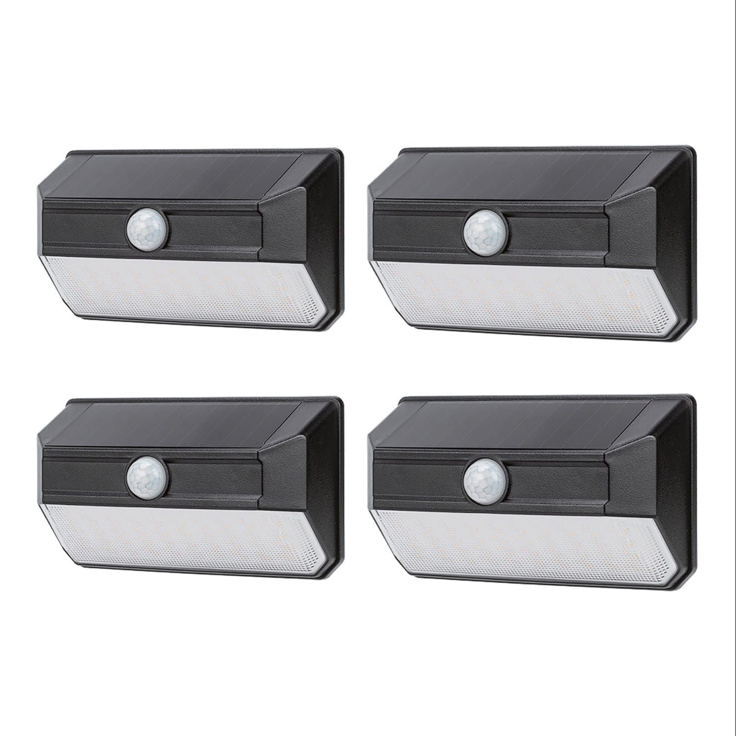 Home Zone Security Mesh-Linkable Solar SMD LED Security Wall Light, 800 Lumens, 4 Pack