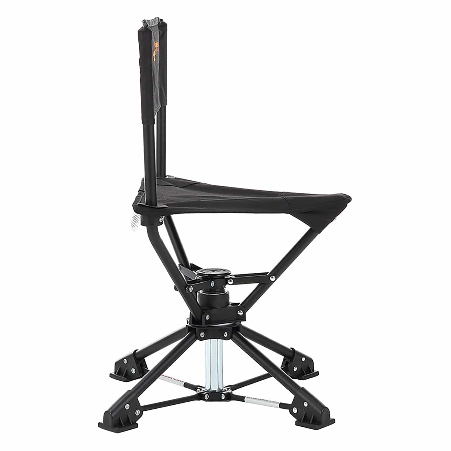 Arrowhead Outdoor 360°-Swiveling Compact Hunting Blind and Fishing Chair Stool Seat, Charcoal Black