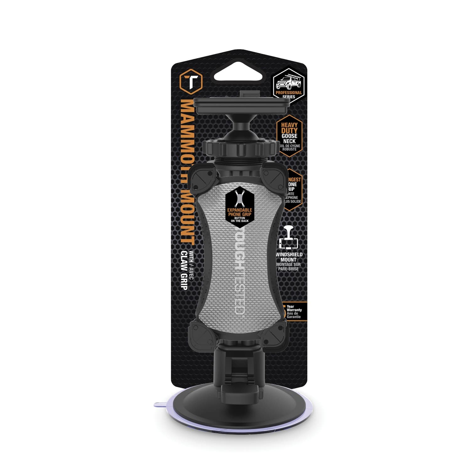 ToughTested Mammoth Windshield Mount with Claw Grip Holder