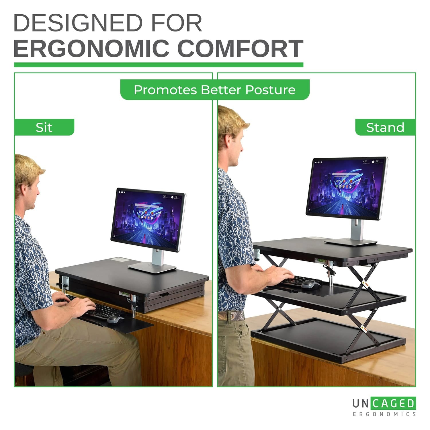Uncaged Ergonomics CHANGEdesk Adjustable Standing Desk Converter