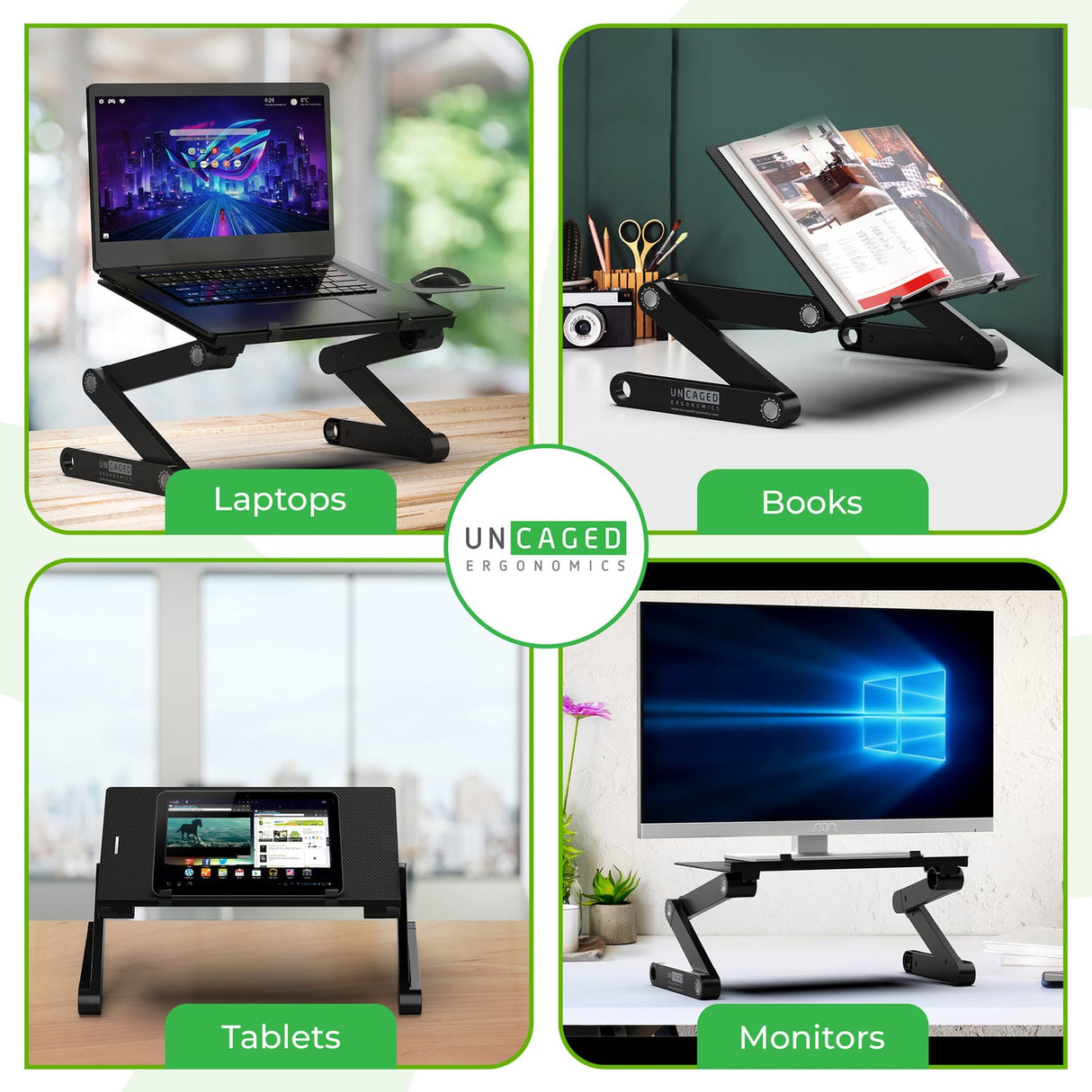 Uncaged Ergonomics WorkEZ Best Adjustable Laptop Stand and Lap Desk for Laptops
