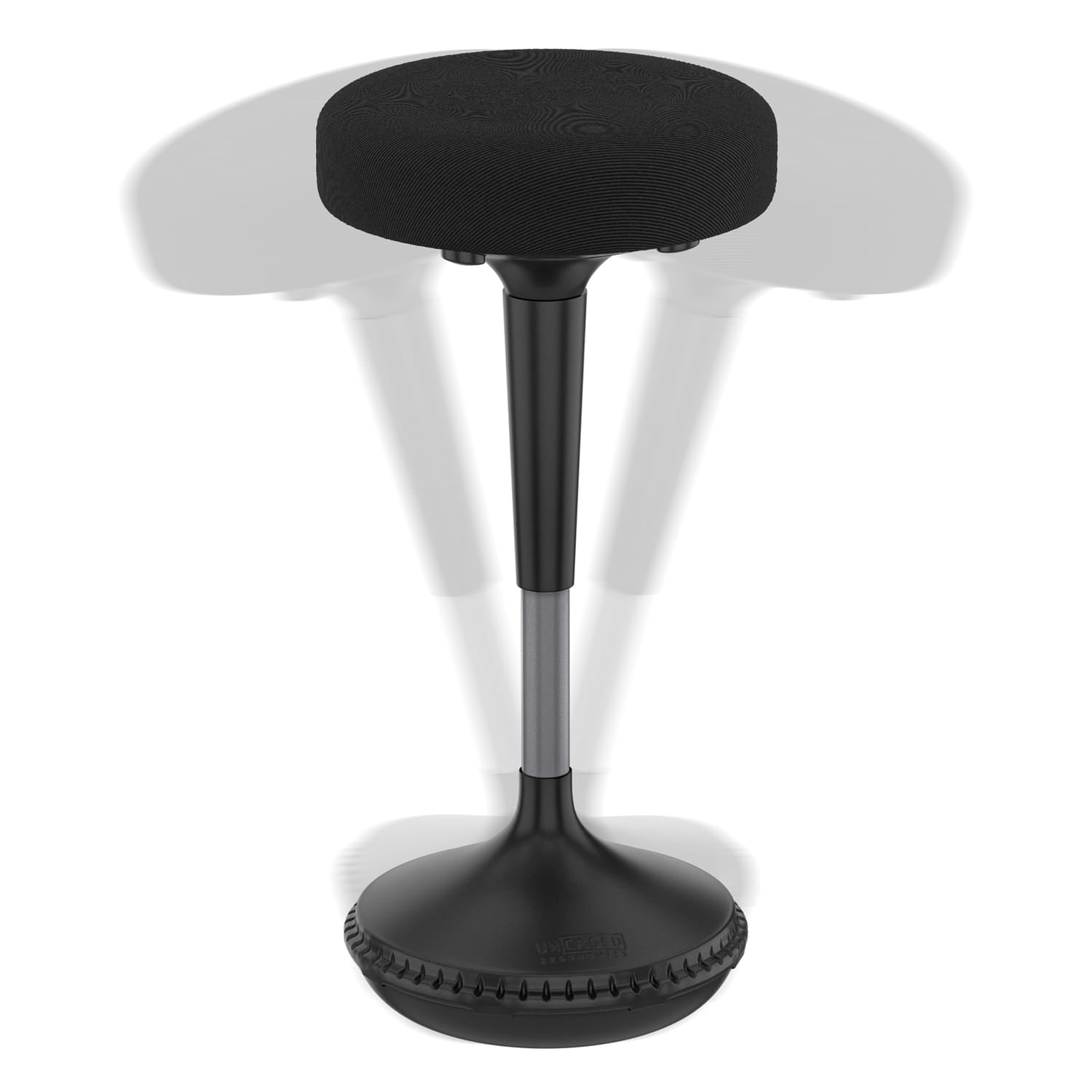 Uncaged Ergonomics Wobble Stool Adjustable-Height Standing Desk and Balance Stool, Black