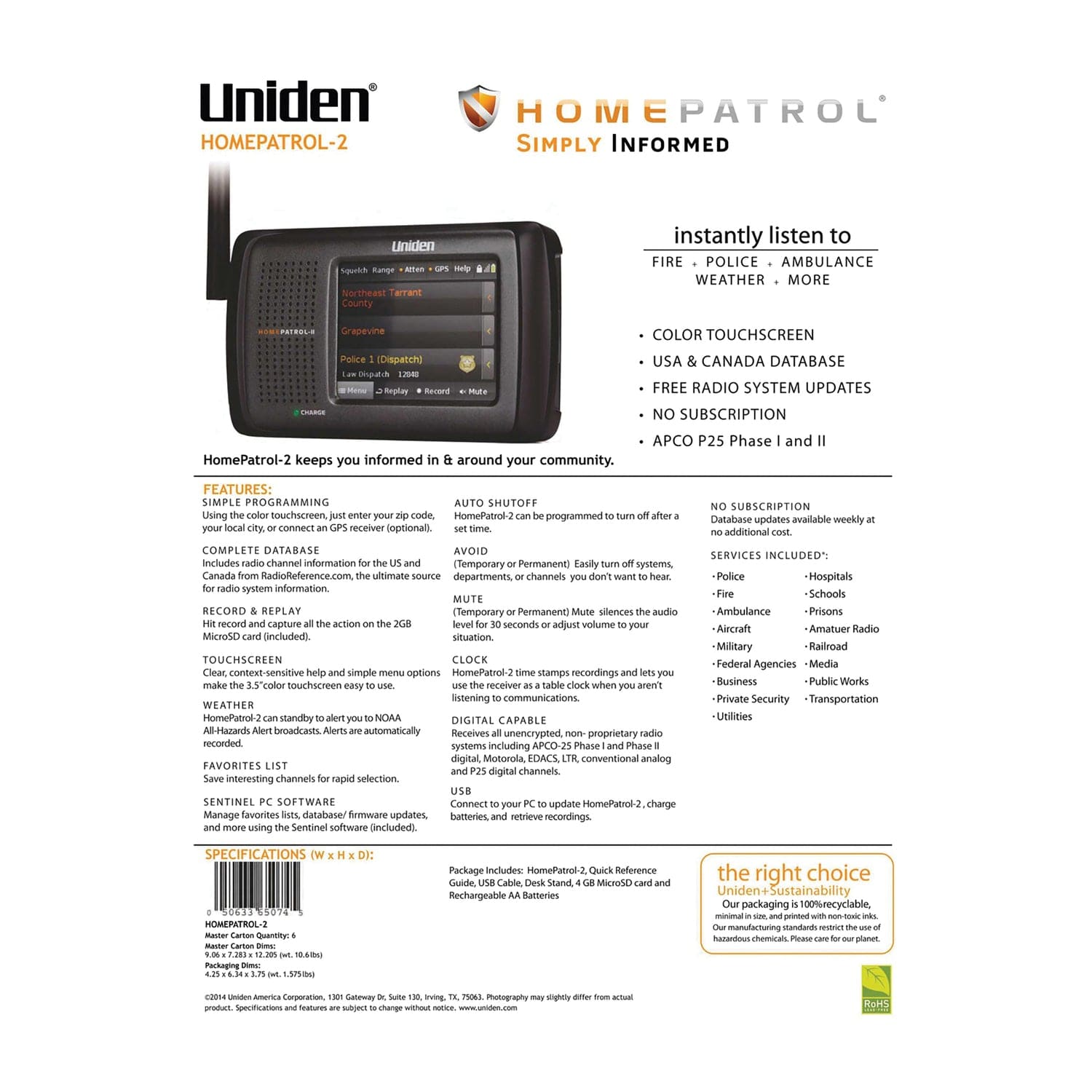 Uniden HomePatrol 2 Handheld Scanner