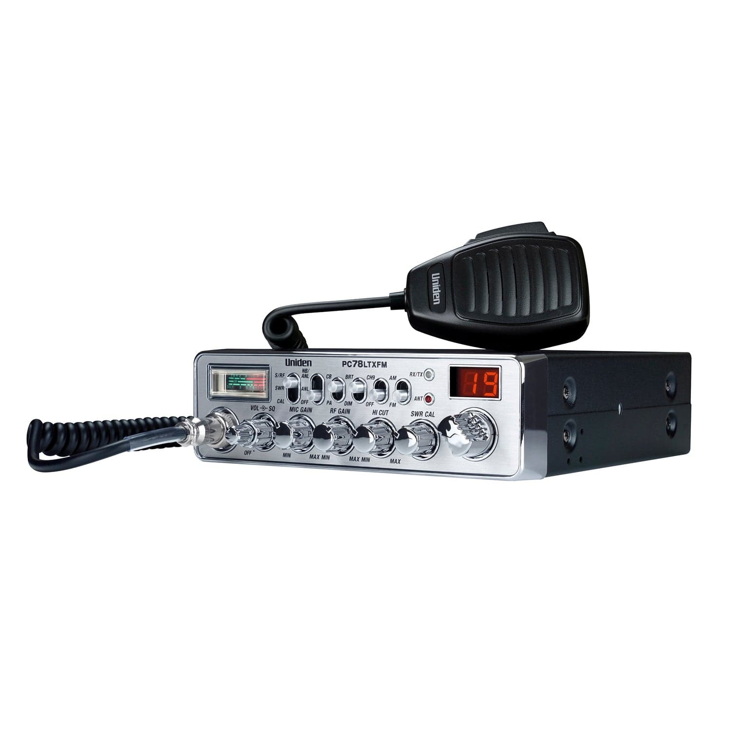 Uniden 40-Channel CB Radio, AM/FM Transmit and Receive with Integrated SWR Antenna, PC78LTXFM