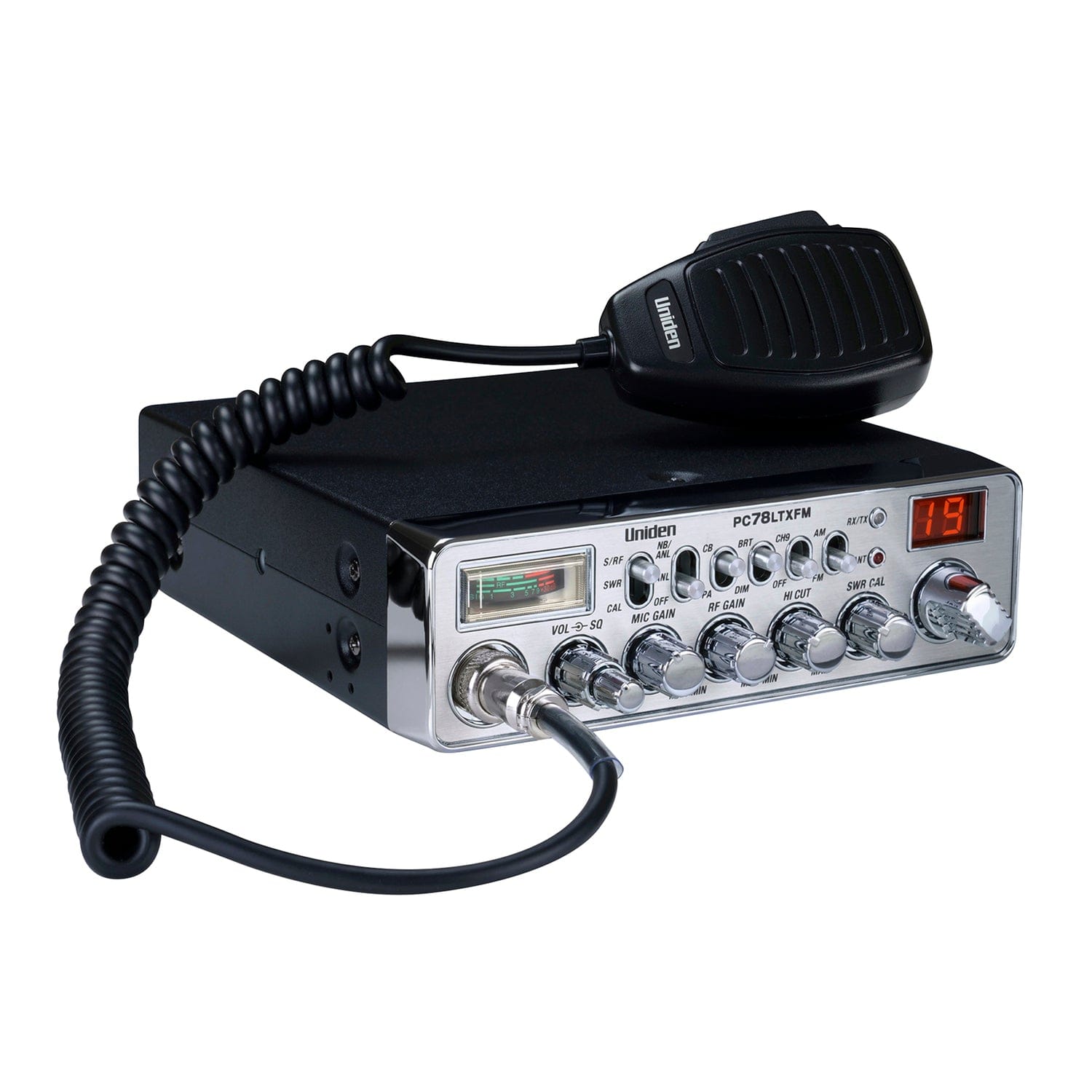 Uniden 40-Channel CB Radio, AM/FM Transmit and Receive with Integrated SWR Antenna, PC78LTXFM