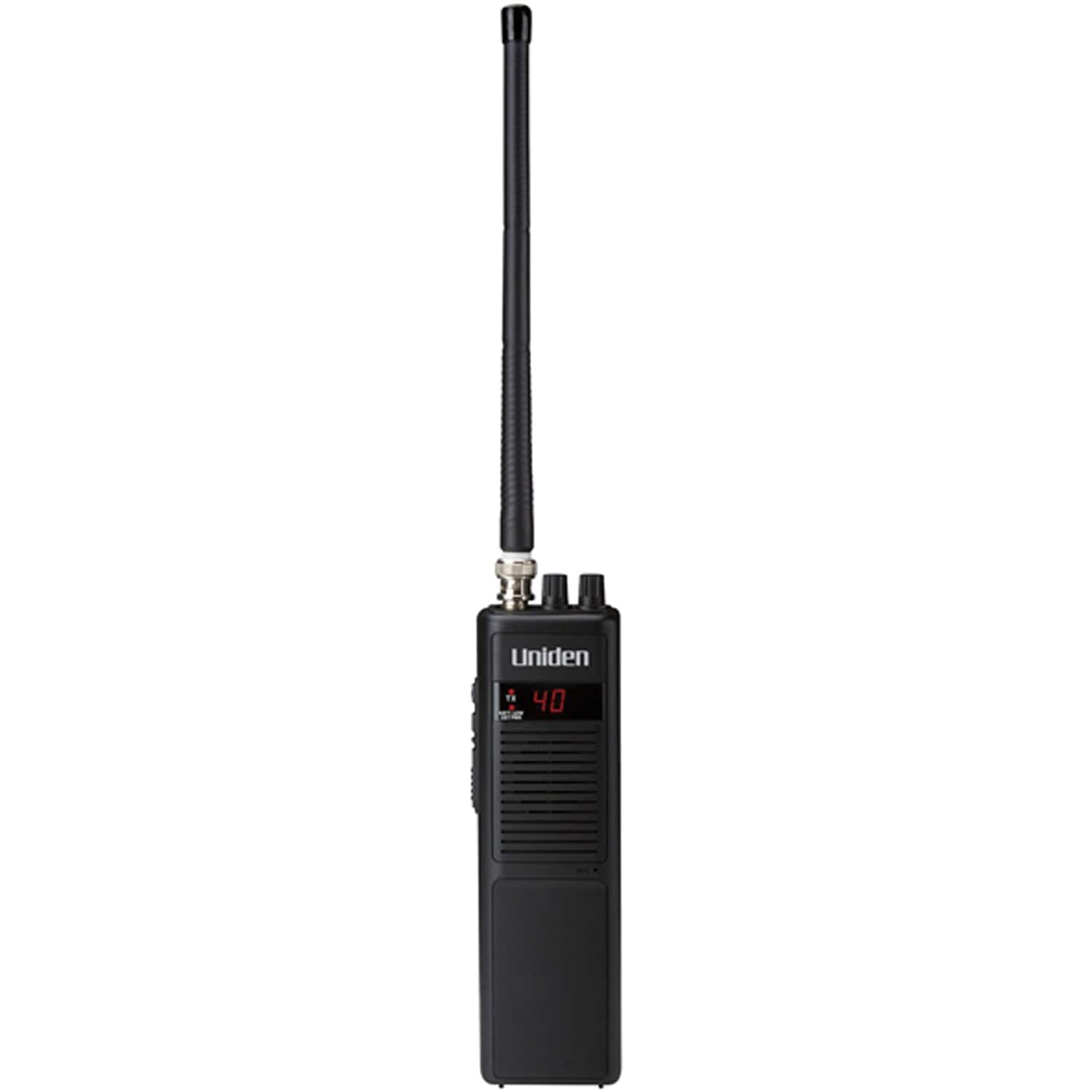 Uniden Pro Series 40-Channel Handheld CB Radio with Whip Antenna, Black, PRO401HH