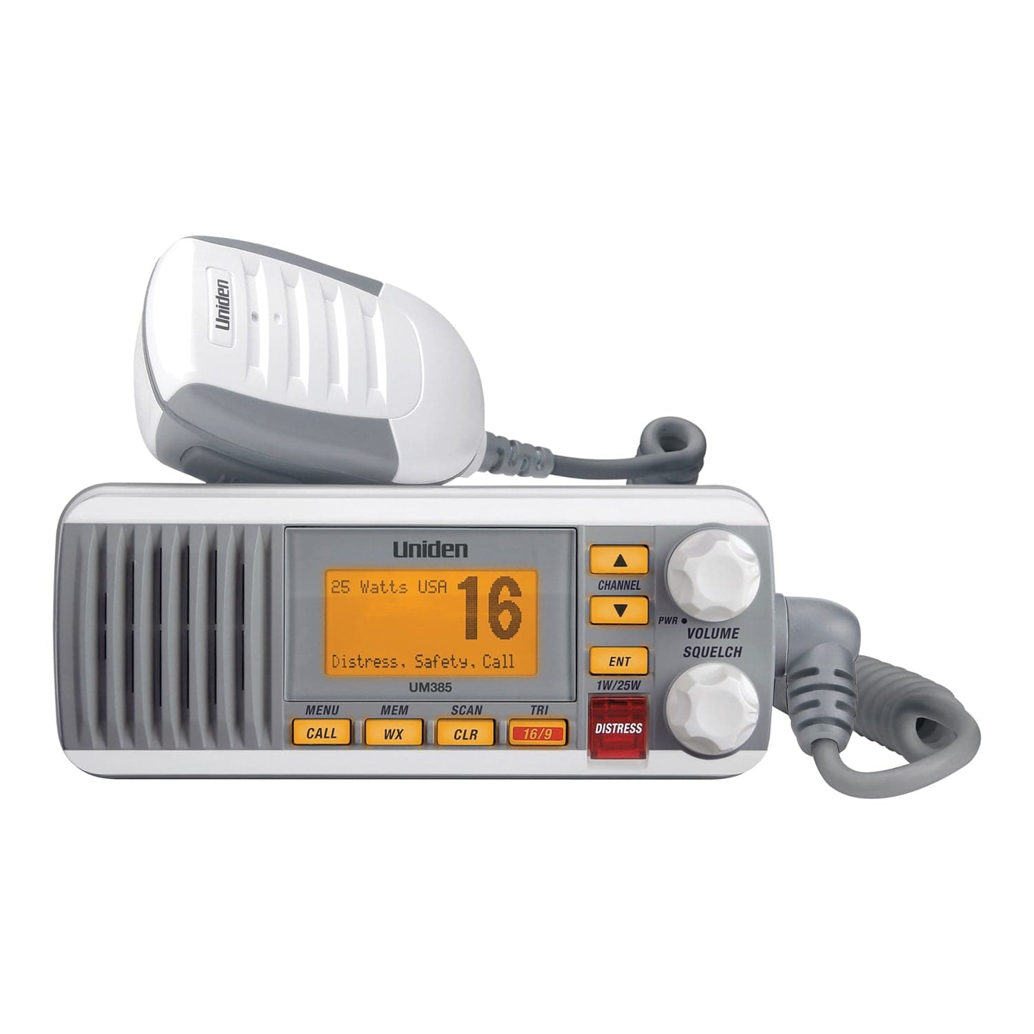 Uniden 25-Watt Fixed-Mount VHF Marine Radio with DSC, UM385, White