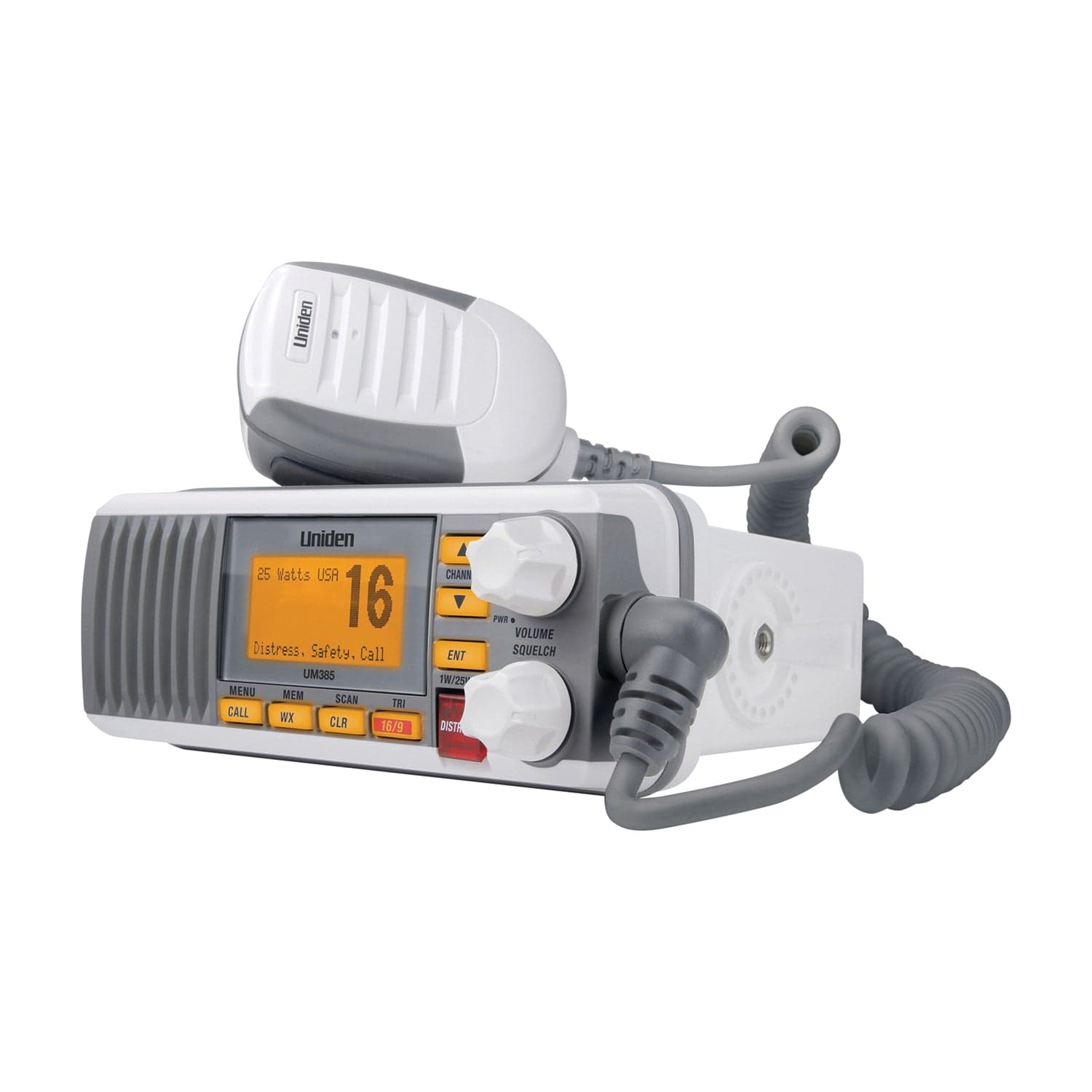 Uniden 25-Watt Fixed-Mount VHF Marine Radio with DSC, UM385, White