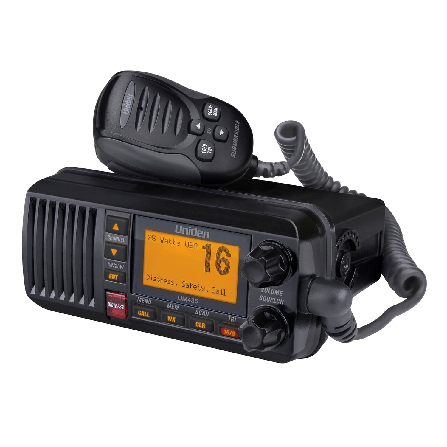 Uniden 25-Watt Fixed-Mount VHF Marine Radio with DSC, UM435, Black