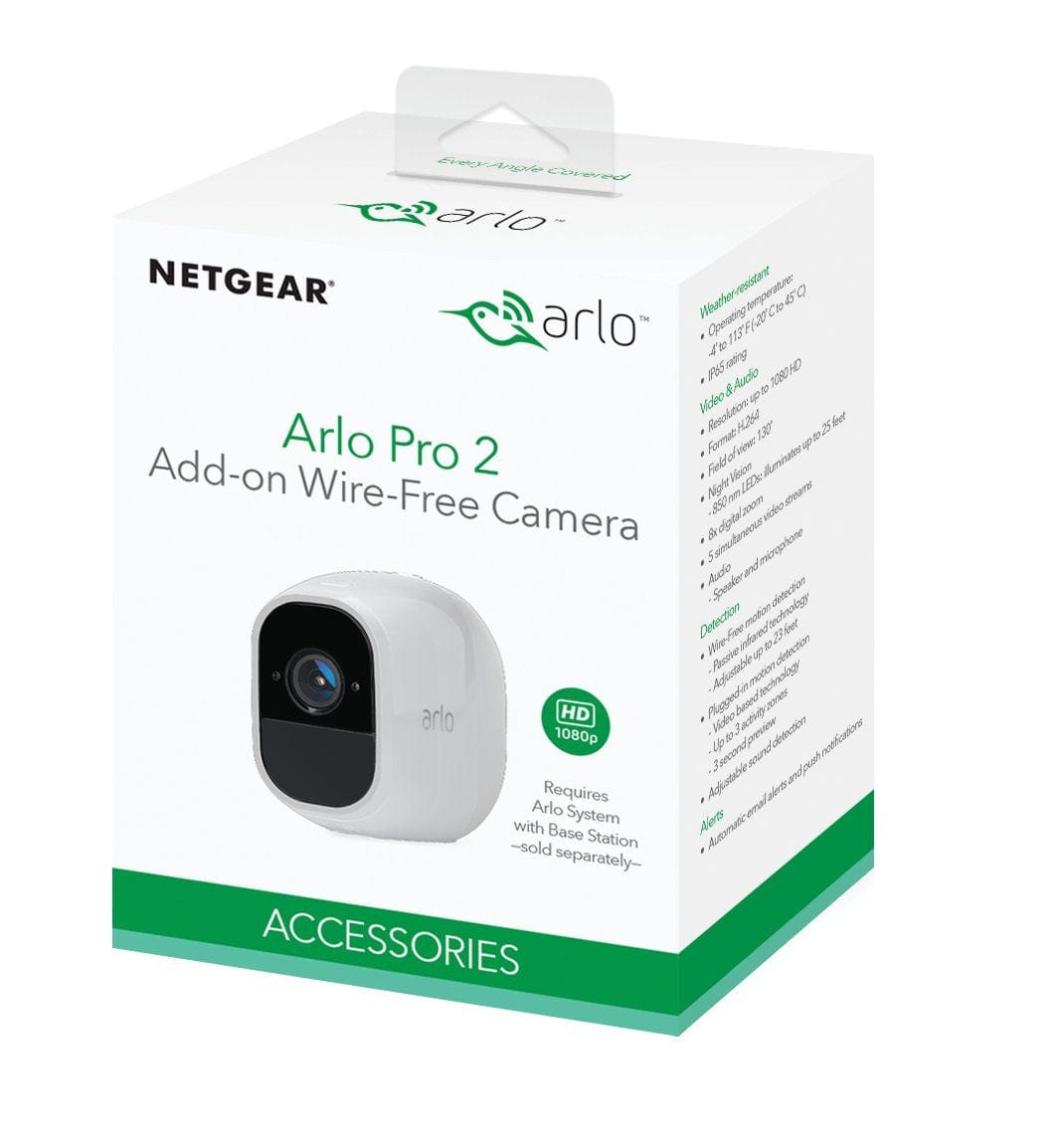Arlo Pro 2 Single Add-on HD 1080p Camera Rechargeable - Certified Refurbished
