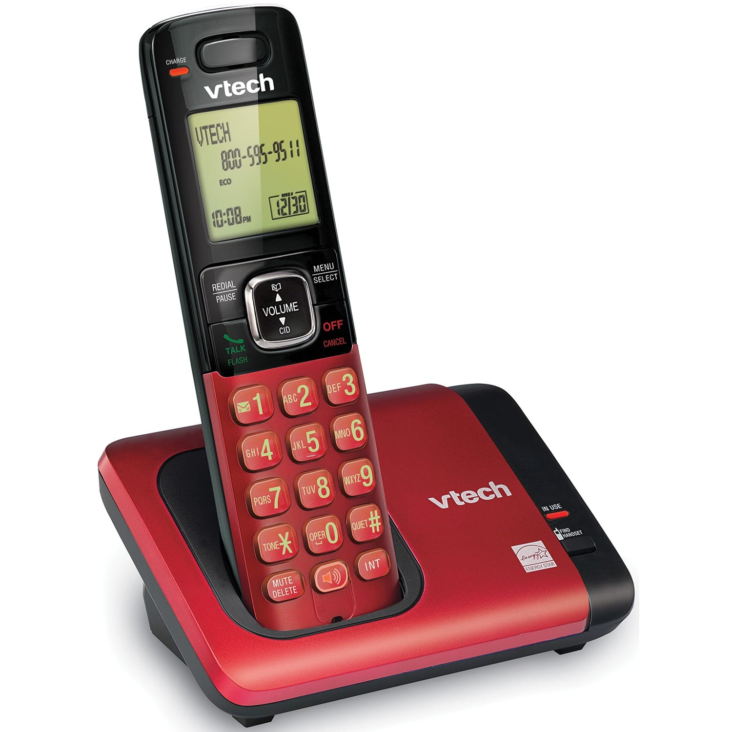 VTech 1-Handset DECT 6.0 Expandable Cordless Phone System for Landline, Caller ID/Call Waiting and Backlit Keypad/Display, CS6719-16