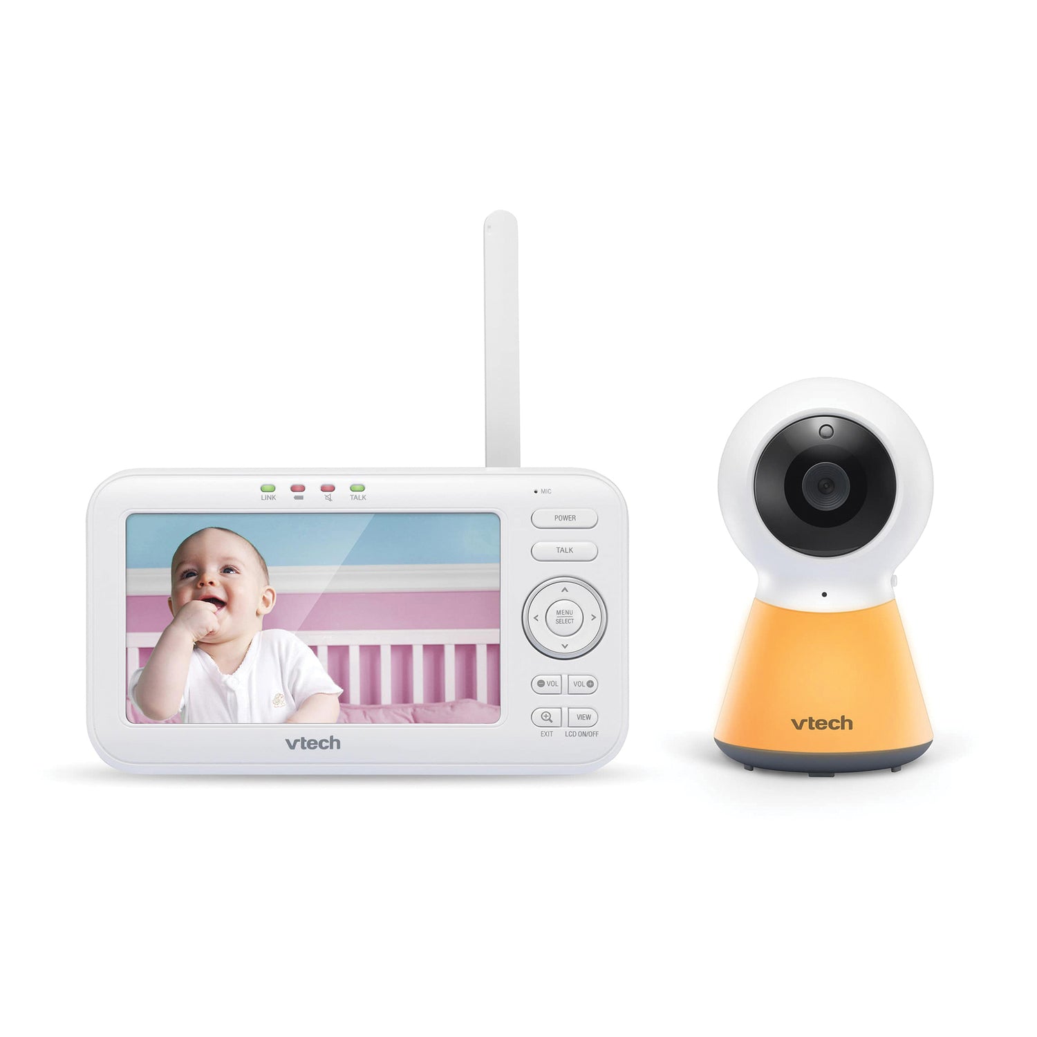 VTech RM5254HD 1080p Video Baby Monitor System with 5-In. Display and Adaptive Night-Light, White