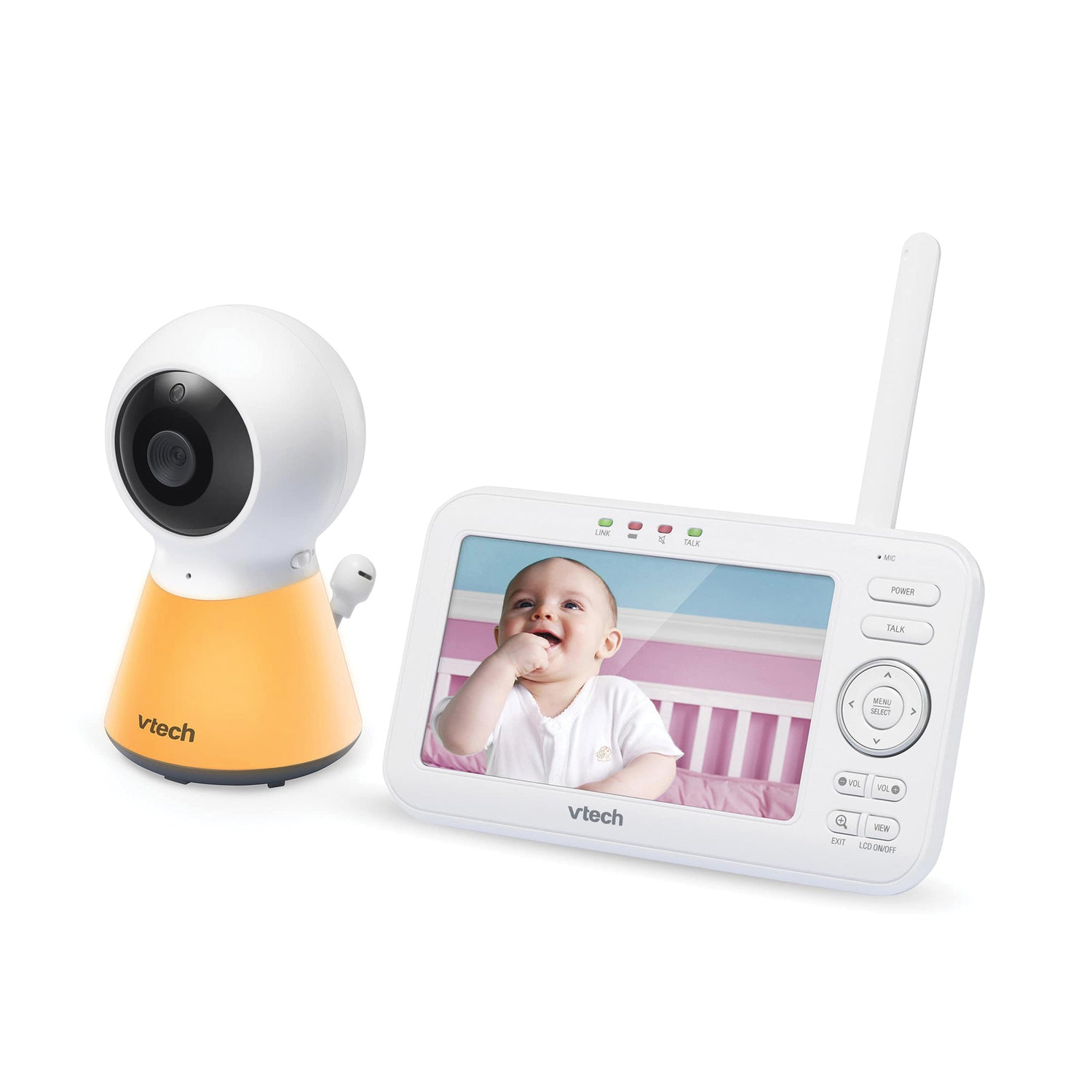 VTech RM5254HD 1080p Video Baby Monitor System with 5-In. Display and Adaptive Night-Light, White