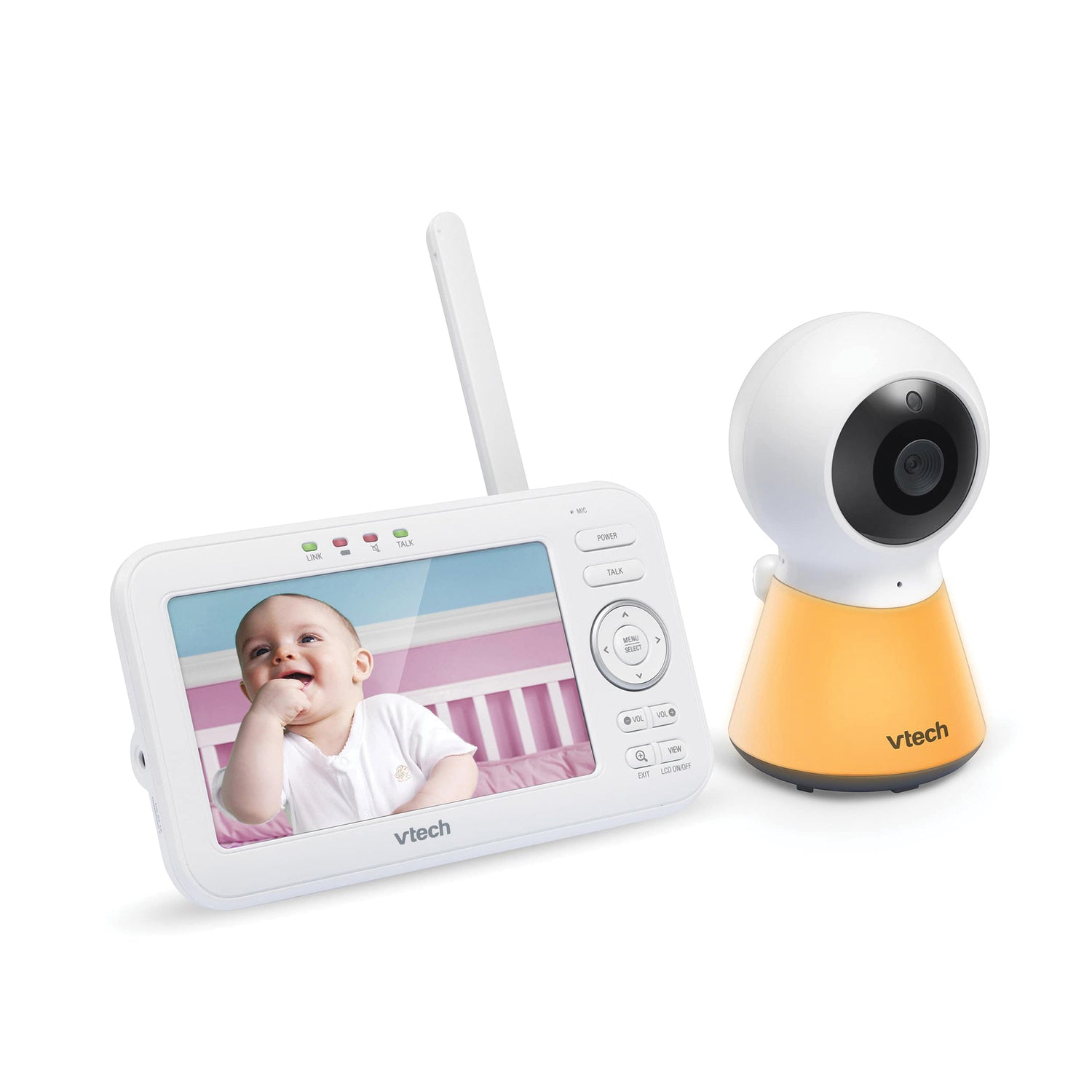 VTech RM5254HD 1080p Video Baby Monitor System with 5-In. Display and Adaptive Night-Light, White