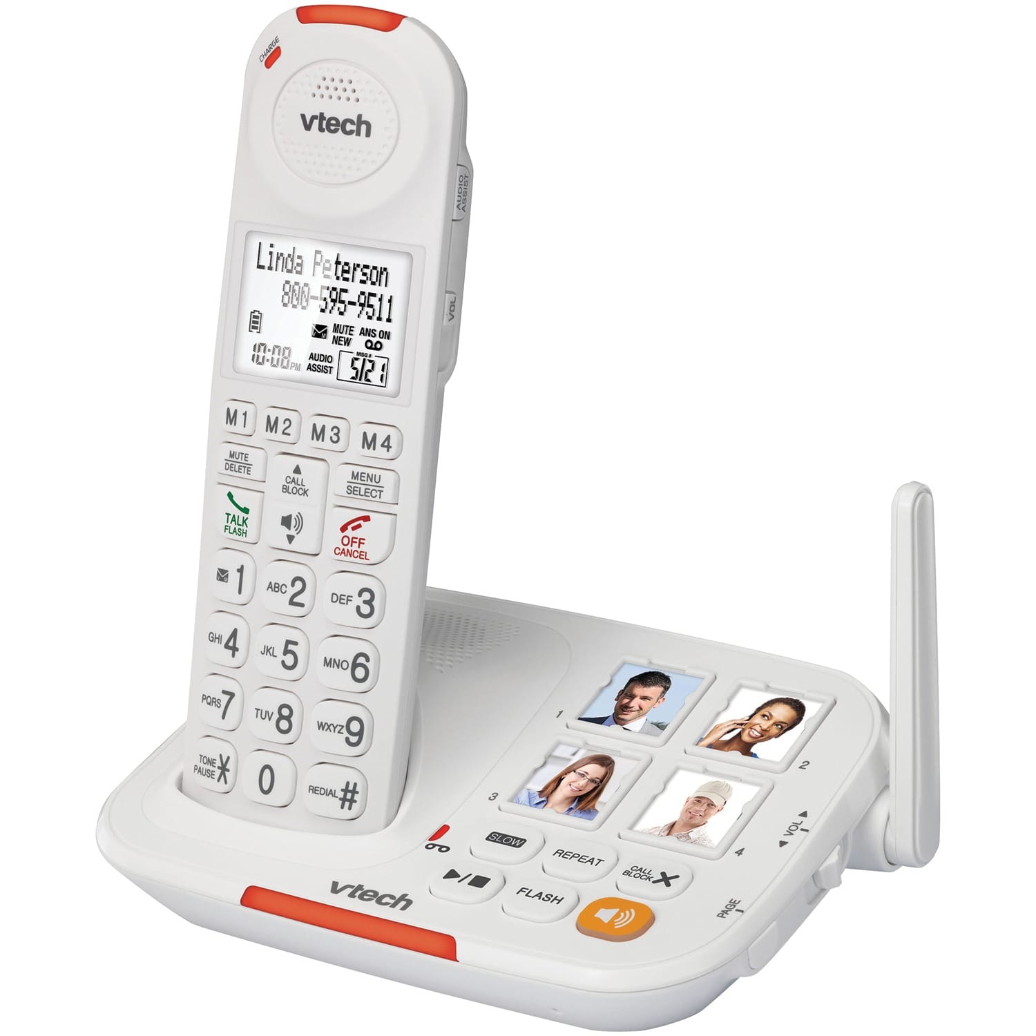 VTech 1-Cordless Handset DECT 6.0 50-dB Amplified/Expandable Phone System for Landline, Answering System, Big Buttons, Loud Ringer, and Call Blocker