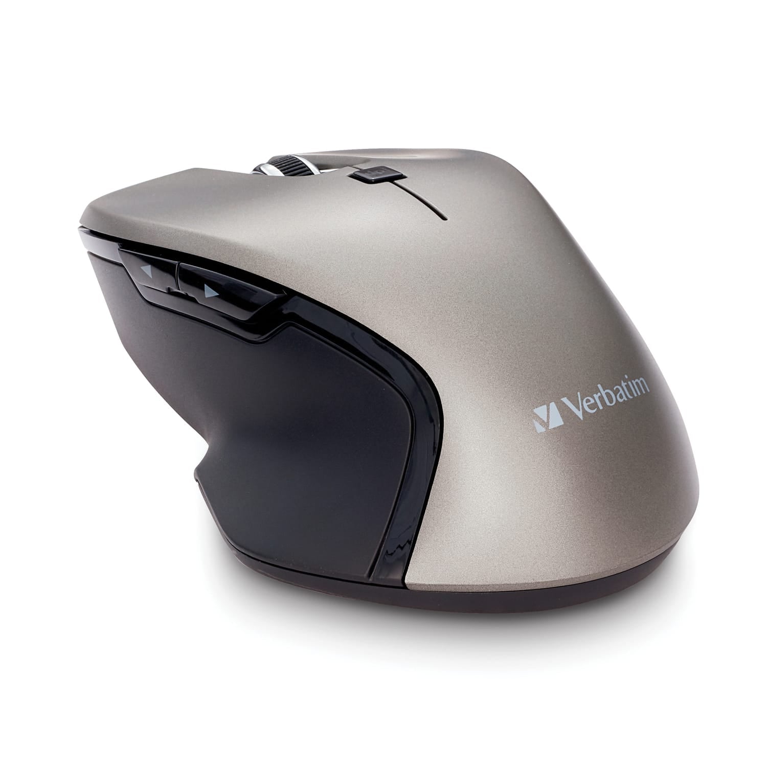 Verbatim Wireless Blue-LED Computer Mouse with USB-C Nano Receiver, 6 Buttons, 2.4 GHz, Graphite