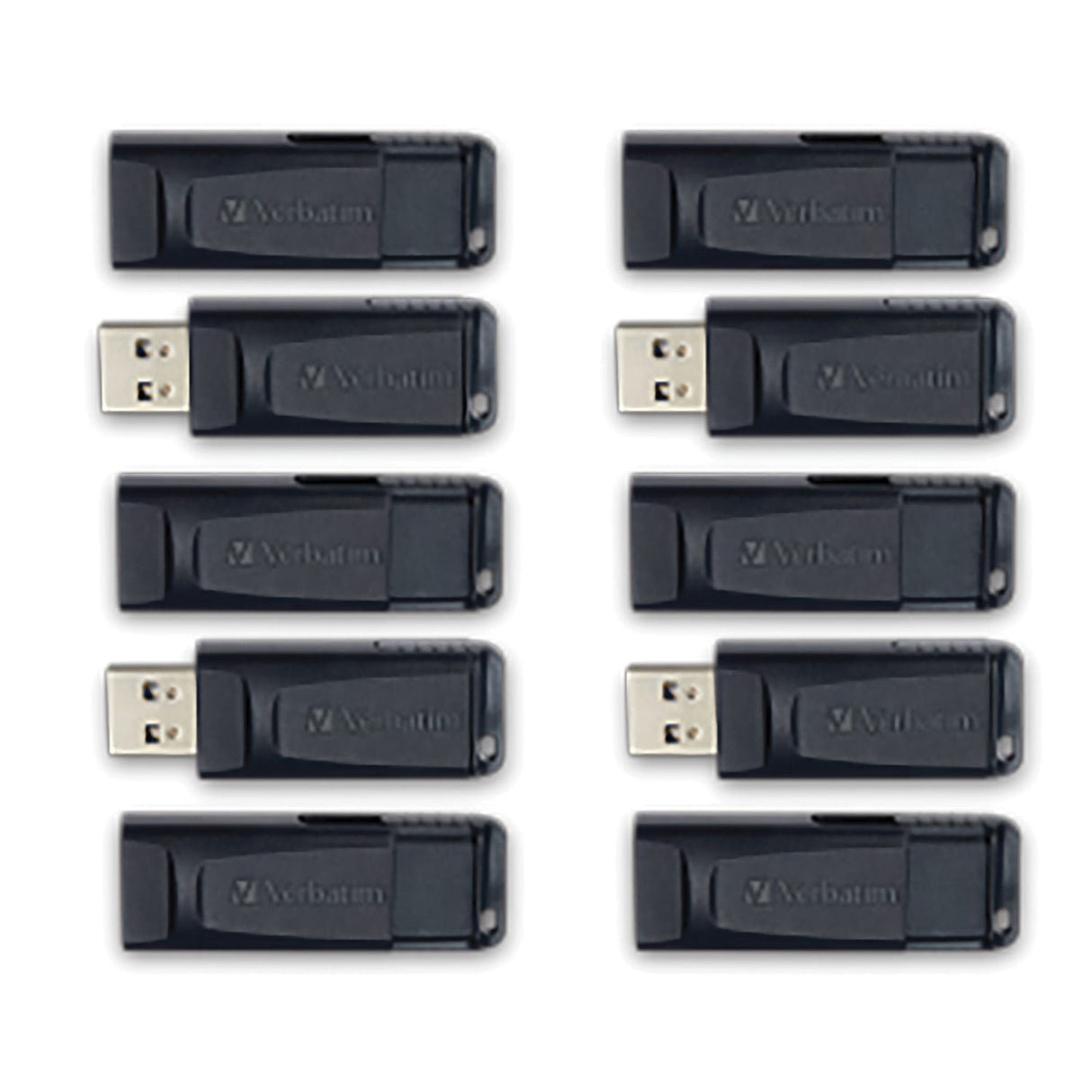 Verbatim Store ‘n’ Go USB-A Flash Drives, Business Bulk 10 Count, Black, 64 GB