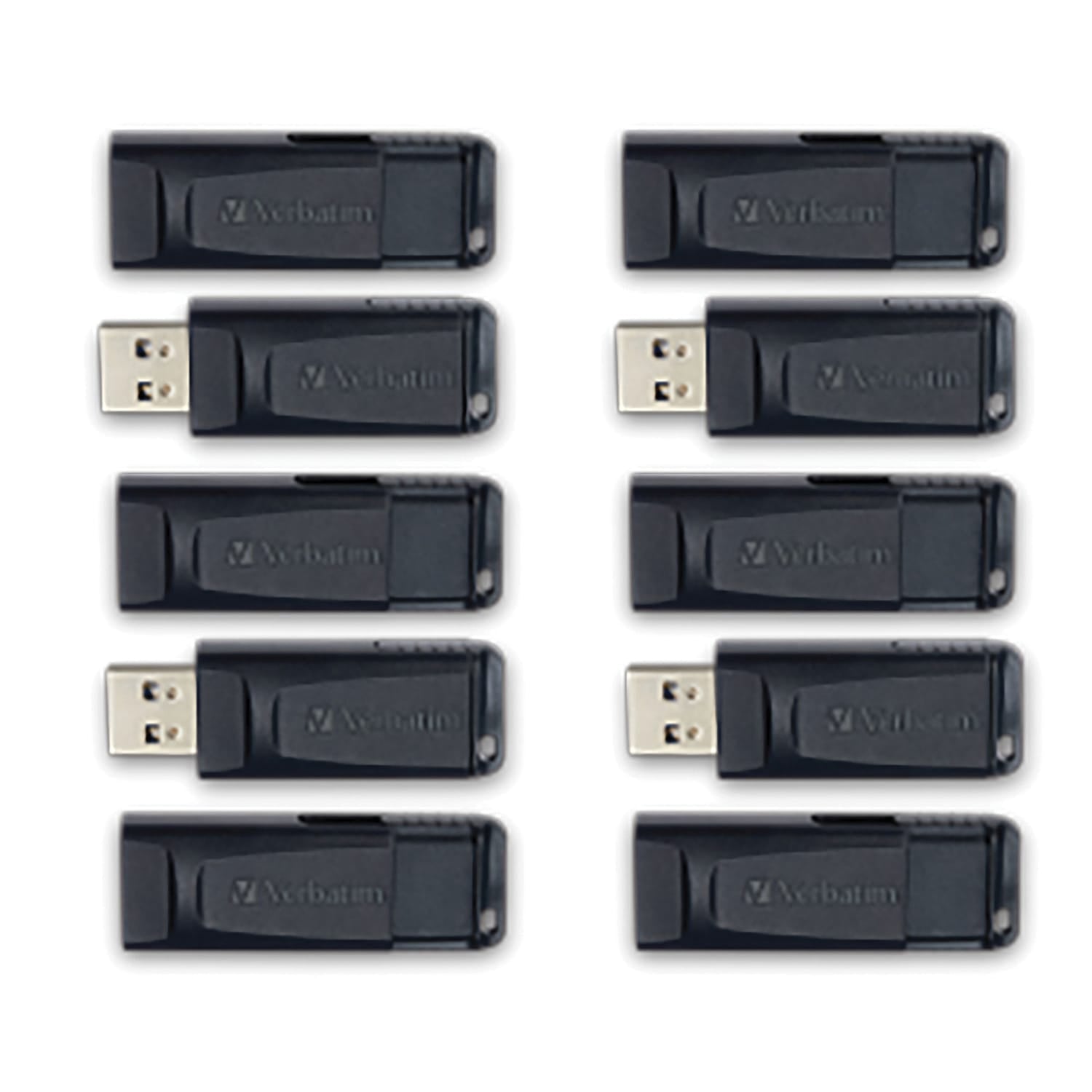 Verbatim Store ‘n’ Go USB-A Flash Drives, Business Bulk 10 Count, Black, 64 GB