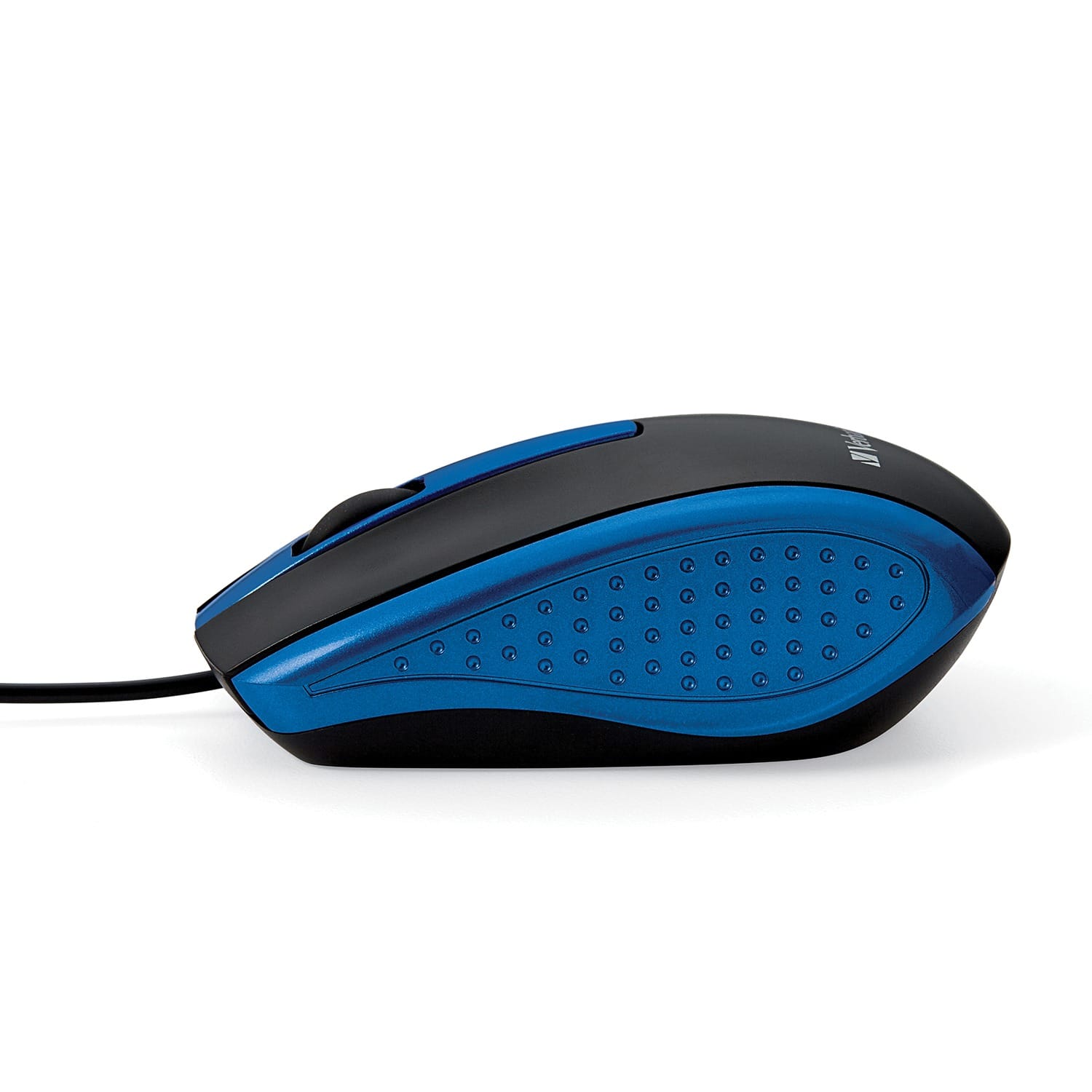 Verbatim Corded Optical Computer Mouse, Ergonomic, 3 Buttons, USB, Blue