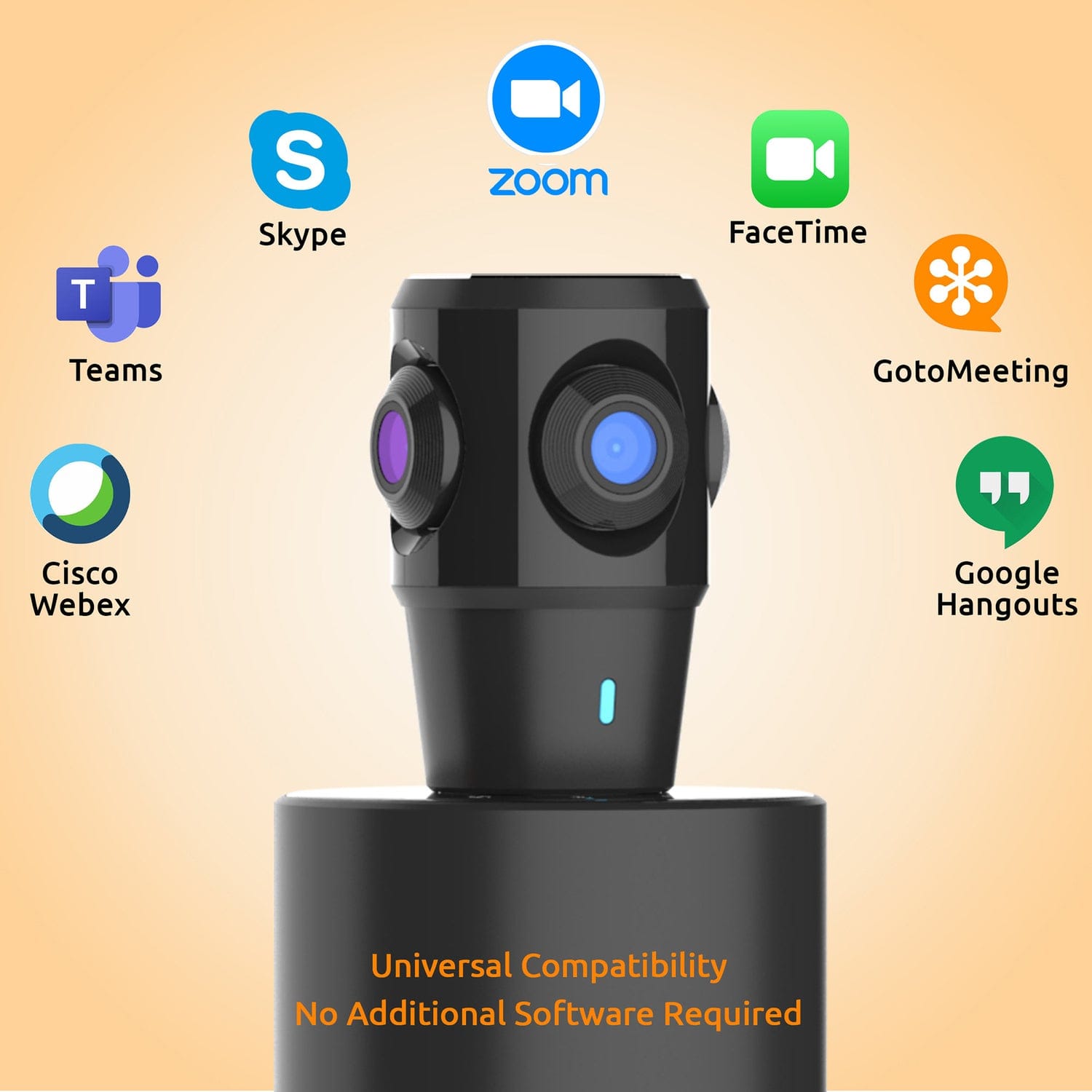 Toucan SC360 Video Conference System 360 with Auto Voice Tracking, Black