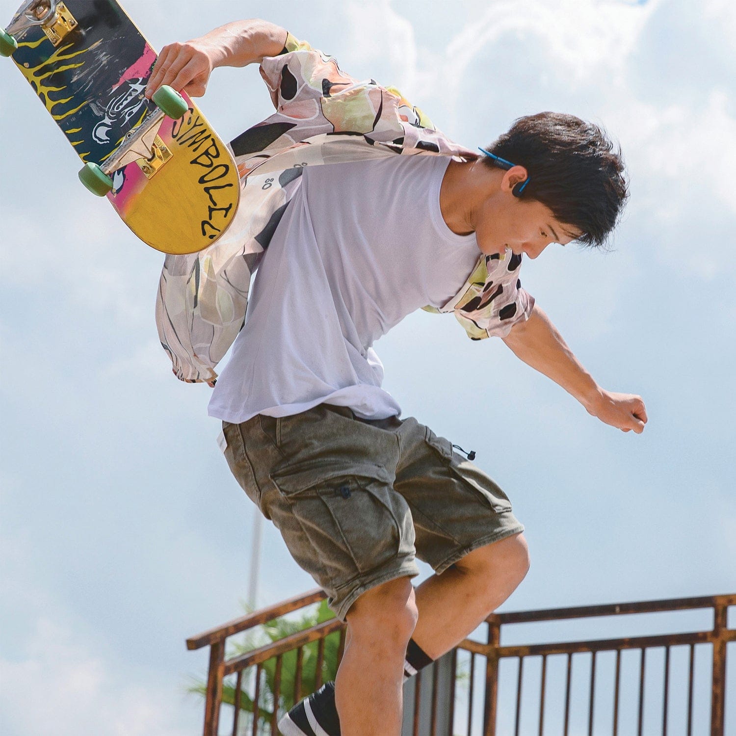 Shokz OpenMove Bone-Conduction Open-Ear Lifestyle Headphones with Microphones, Blue