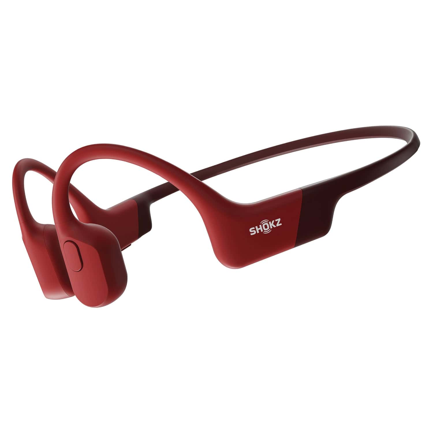 Shokz OpenRun Bone-Conduction Open-Ear Sport Headphones with Microphones, Red