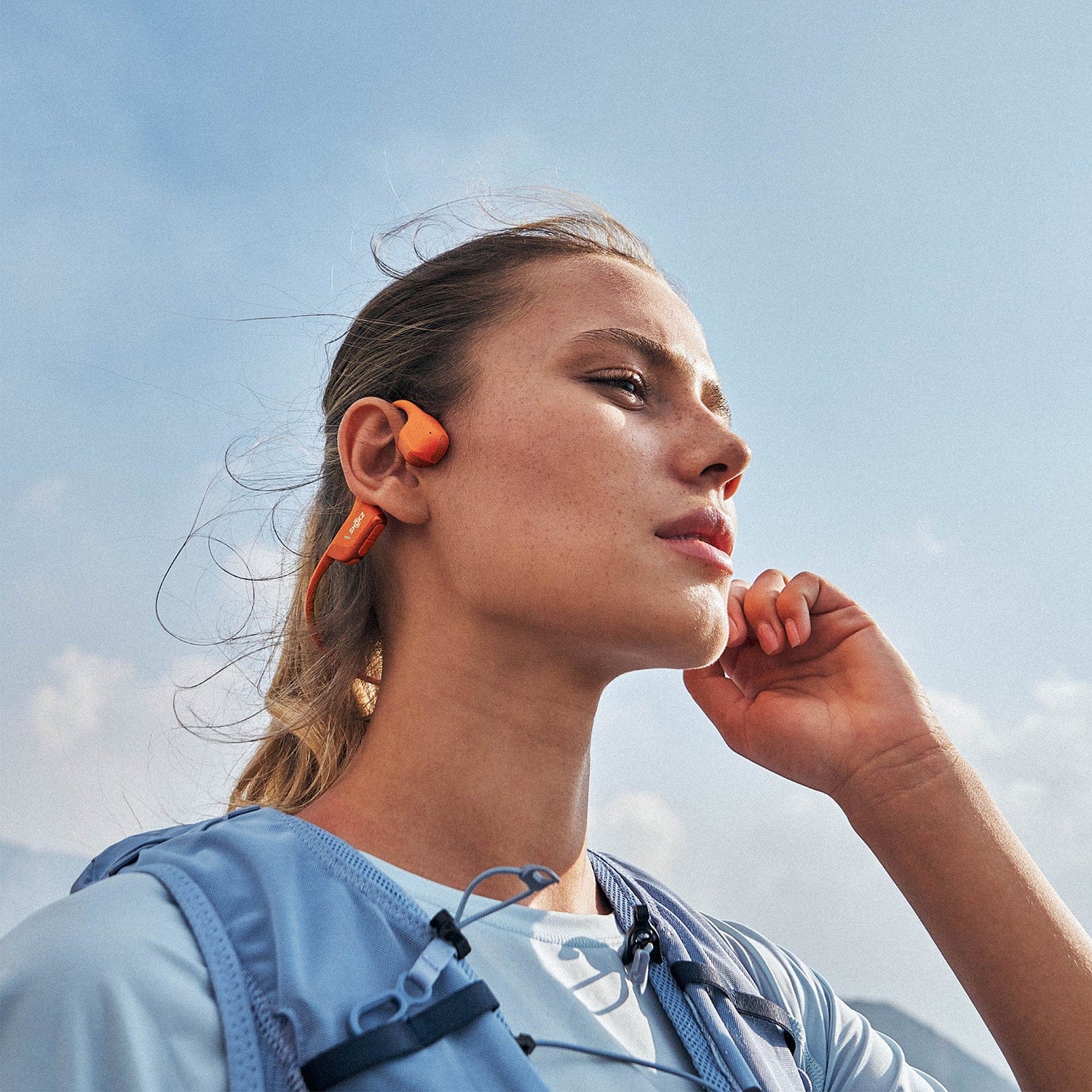 Shokz OpenRun Pro 2 Bone-Conduction Open-Ear Sport Headphones with Microphones, Orange