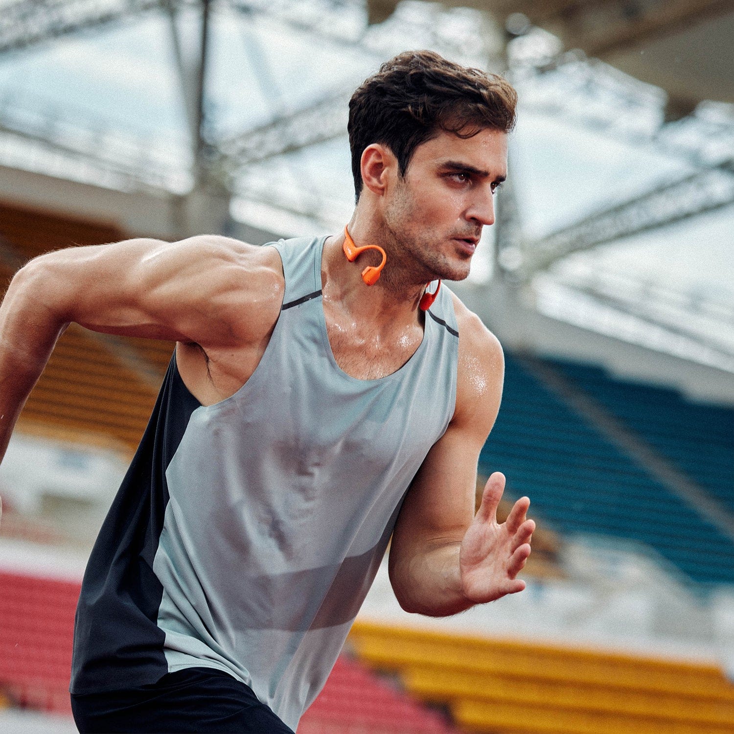 Shokz OpenRun Pro 2 Bone-Conduction Open-Ear Sport Headphones with Microphones, Orange