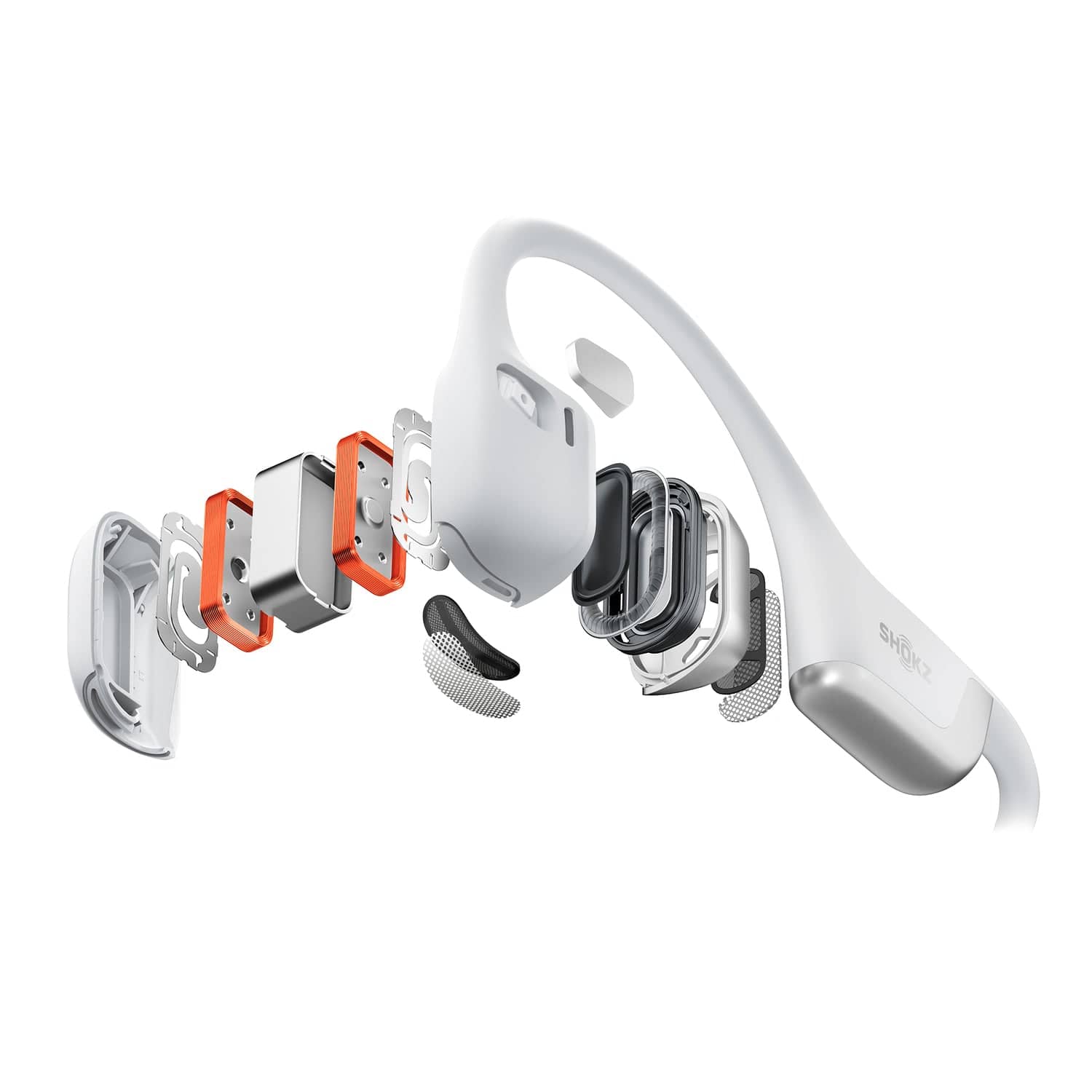 Shokz OpenRun Pro 2 Bone-Conduction Open-Ear Sport Headphones with Microphones, Silver