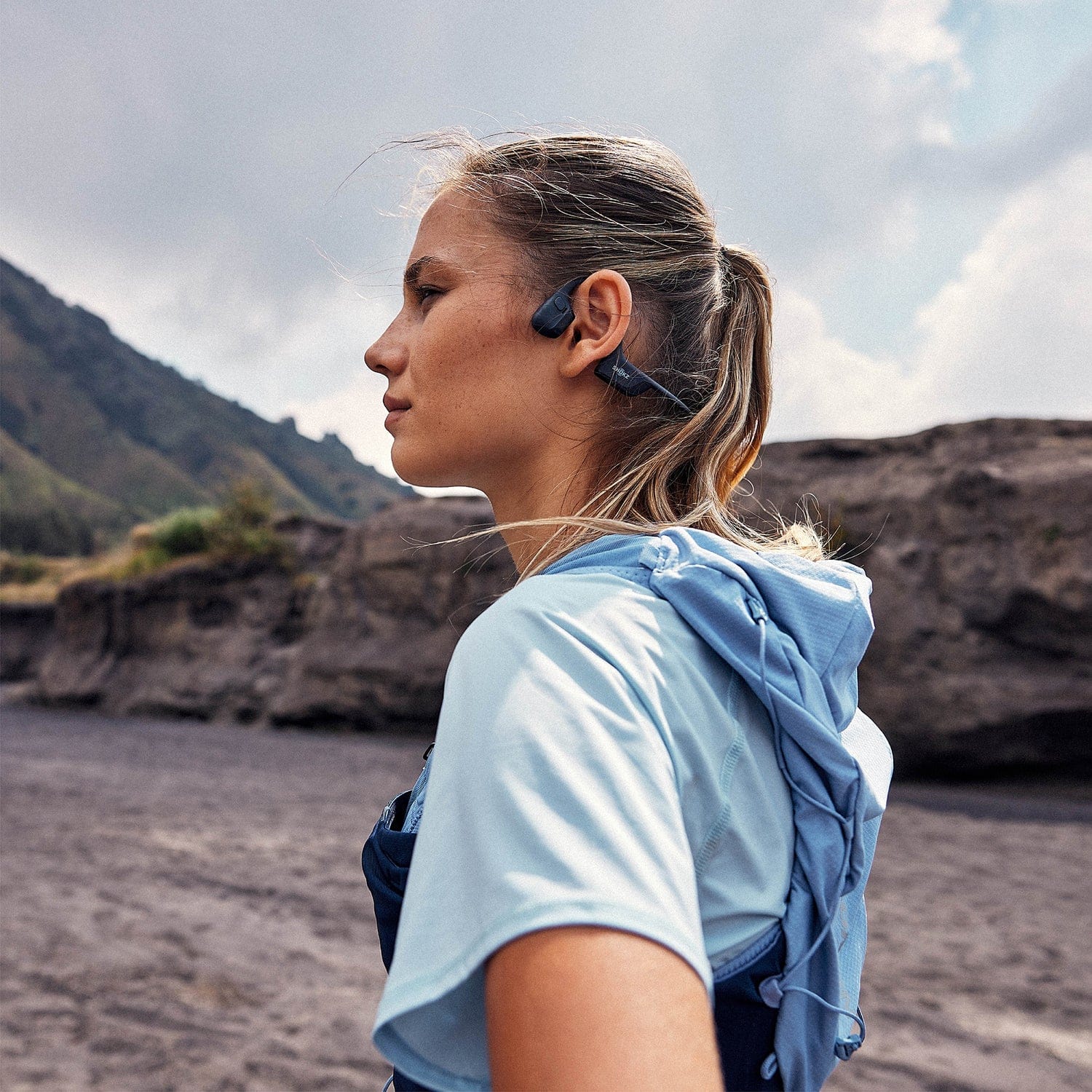 Shokz OpenRun Pro 2 Mini Bone-Conduction Open-Ear Sport Headphones with Microphones, Black