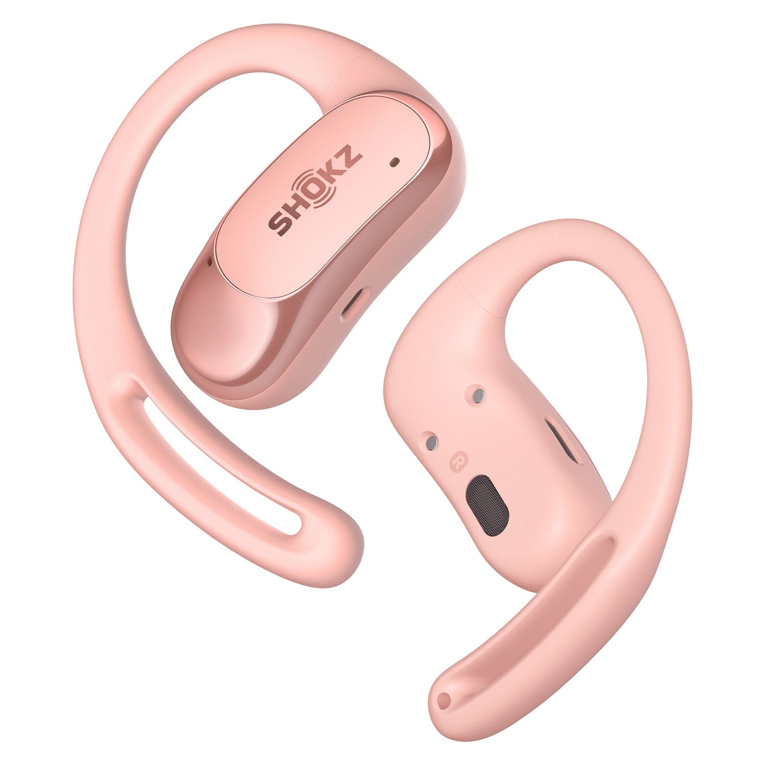 Shokz OpenFit Air TWS Bluetooth Open-Ear Earbuds with Mics, Earhooks, and Charging Case, Clear Voice, up to 28 Hours Play Time, IP54, Pink