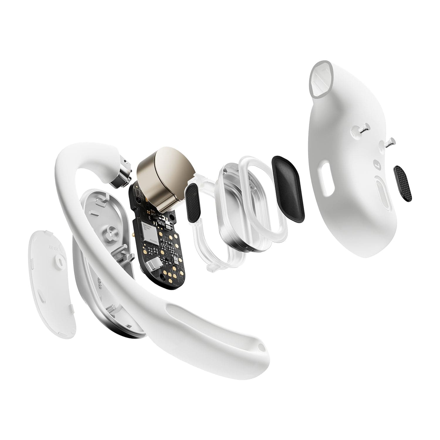 Shokz OpenFit Air TWS Bluetooth Open-Ear Earbuds with Mics, Earhooks, and Charging Case, Clear Voice, up to 28 Hours Play Time, IP54, White