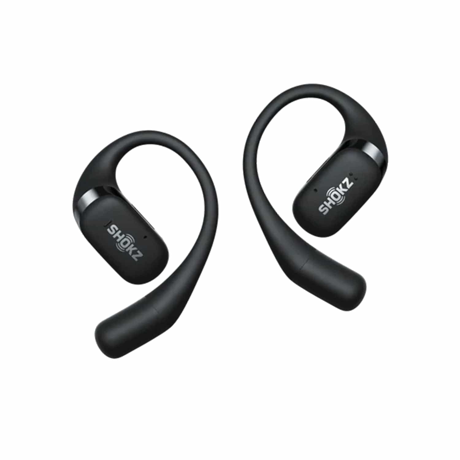 Shokz OpenFit TWS Bluetooth Open-Ear Earbuds with Mic, Earhooks, and Charging Case, up to 28 Hours of Play Time, IP54 Water-Resistant, Black