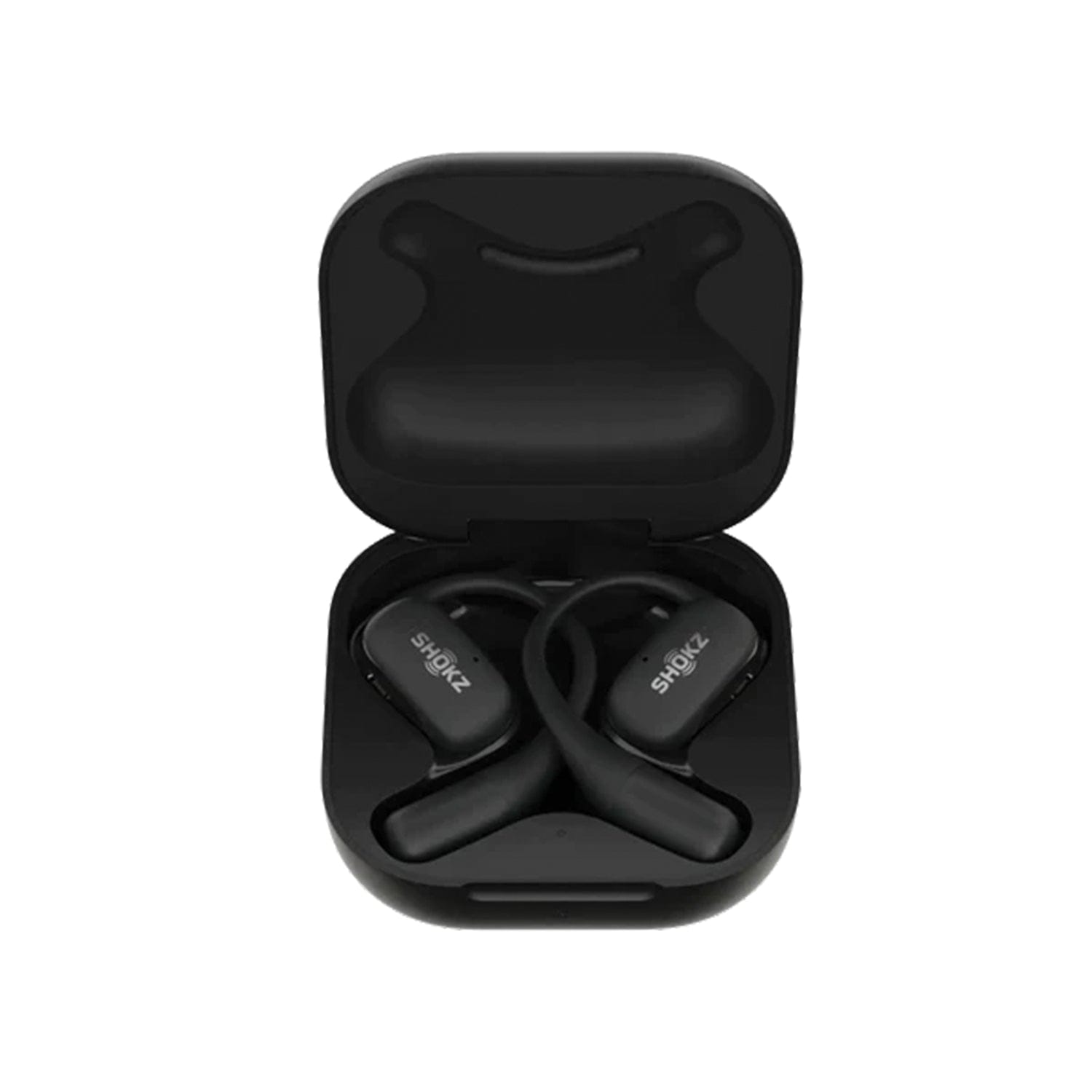 Shokz OpenFit TWS Bluetooth Open-Ear Earbuds with Mic, Earhooks, and Charging Case, up to 28 Hours of Play Time, IP54 Water-Resistant, Black