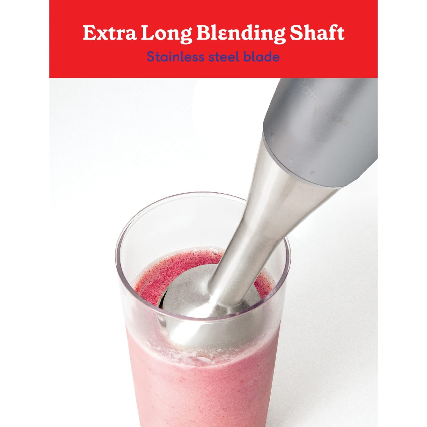 Betty Crocker 2-Speed Corded Electric Hand Blender with Beaker, Chopper, and Whisk, Silver