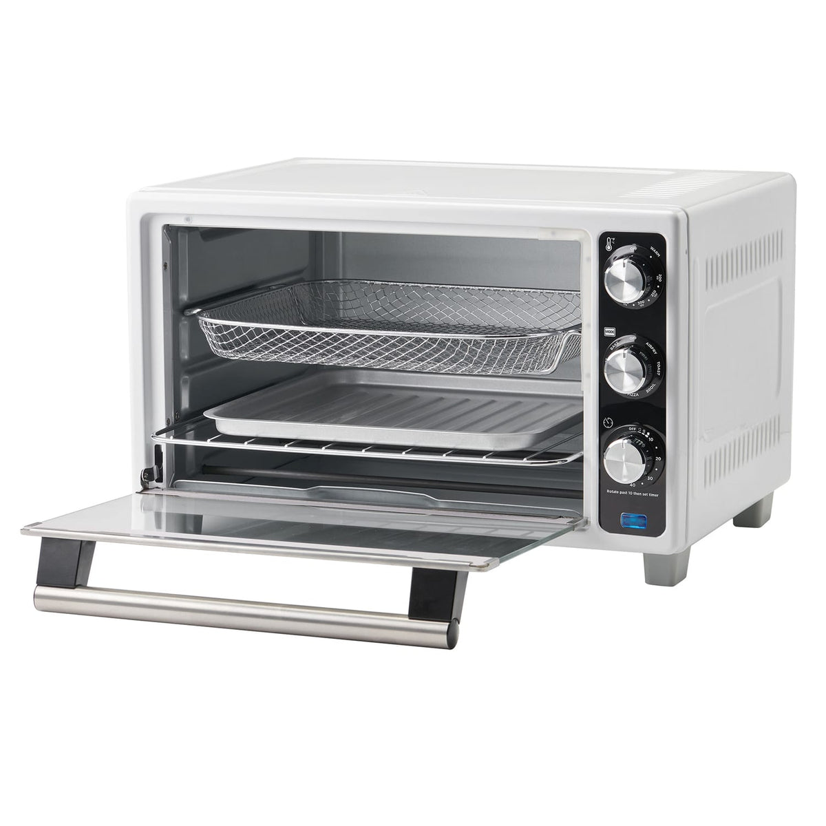 Betty Crocker 0.77-Cu. Ft. 1500-Watt Air Fryer Convection Toaster Oven with 7 Functions, BC-4637, White