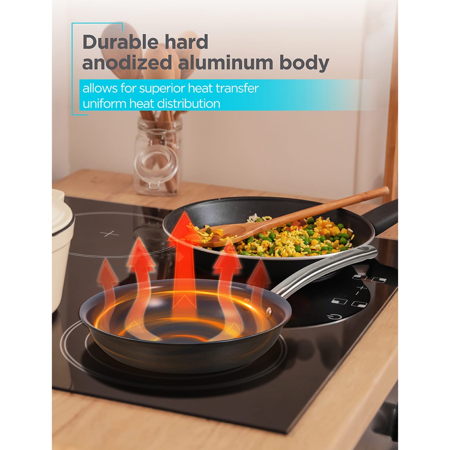 Black+Decker 12-Piece Ceramic and Aluminum Cookware Set, Gray