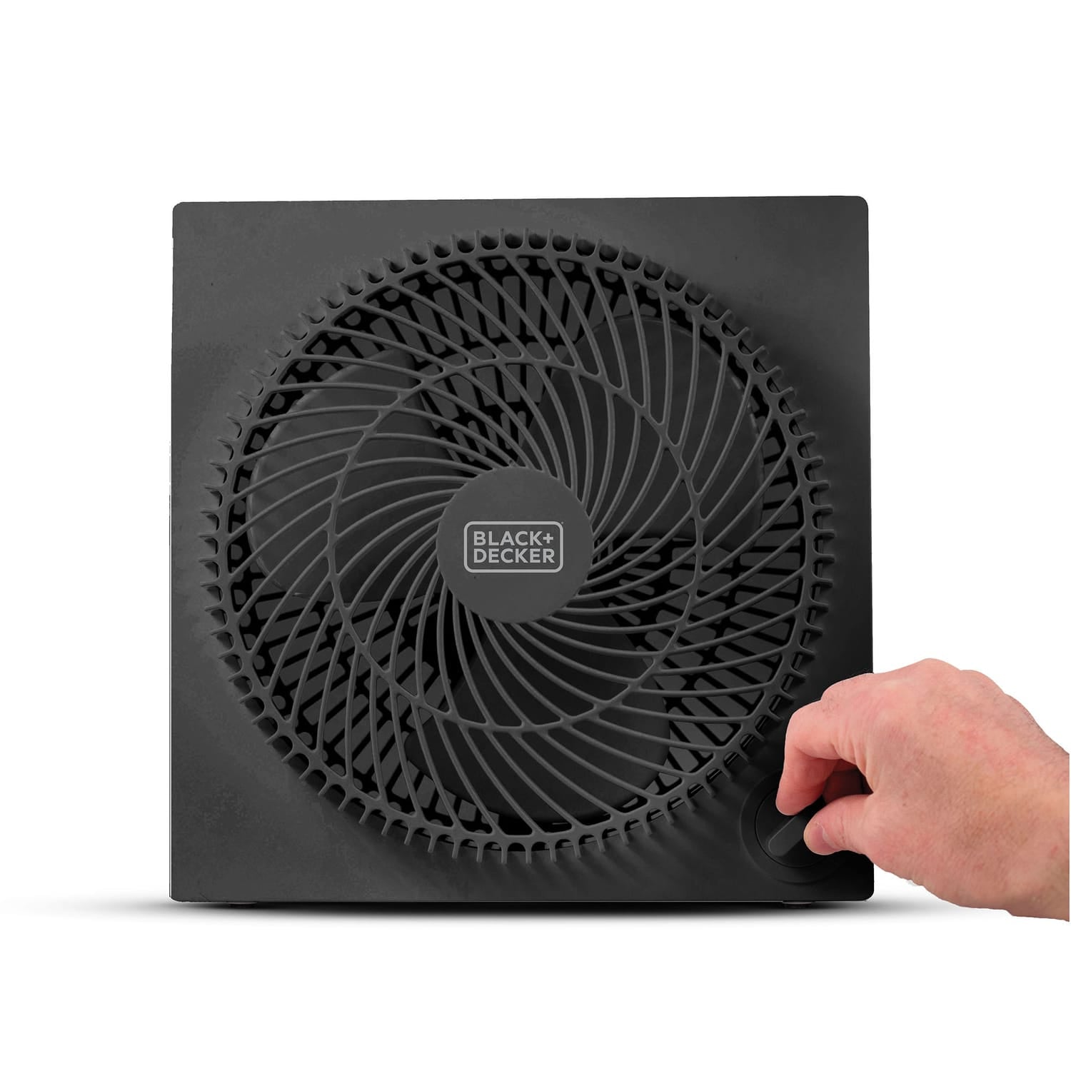 Black+Decker 9-In. 3-Speed Portable Frameless Tabletop Box Fan, BFB09, Black