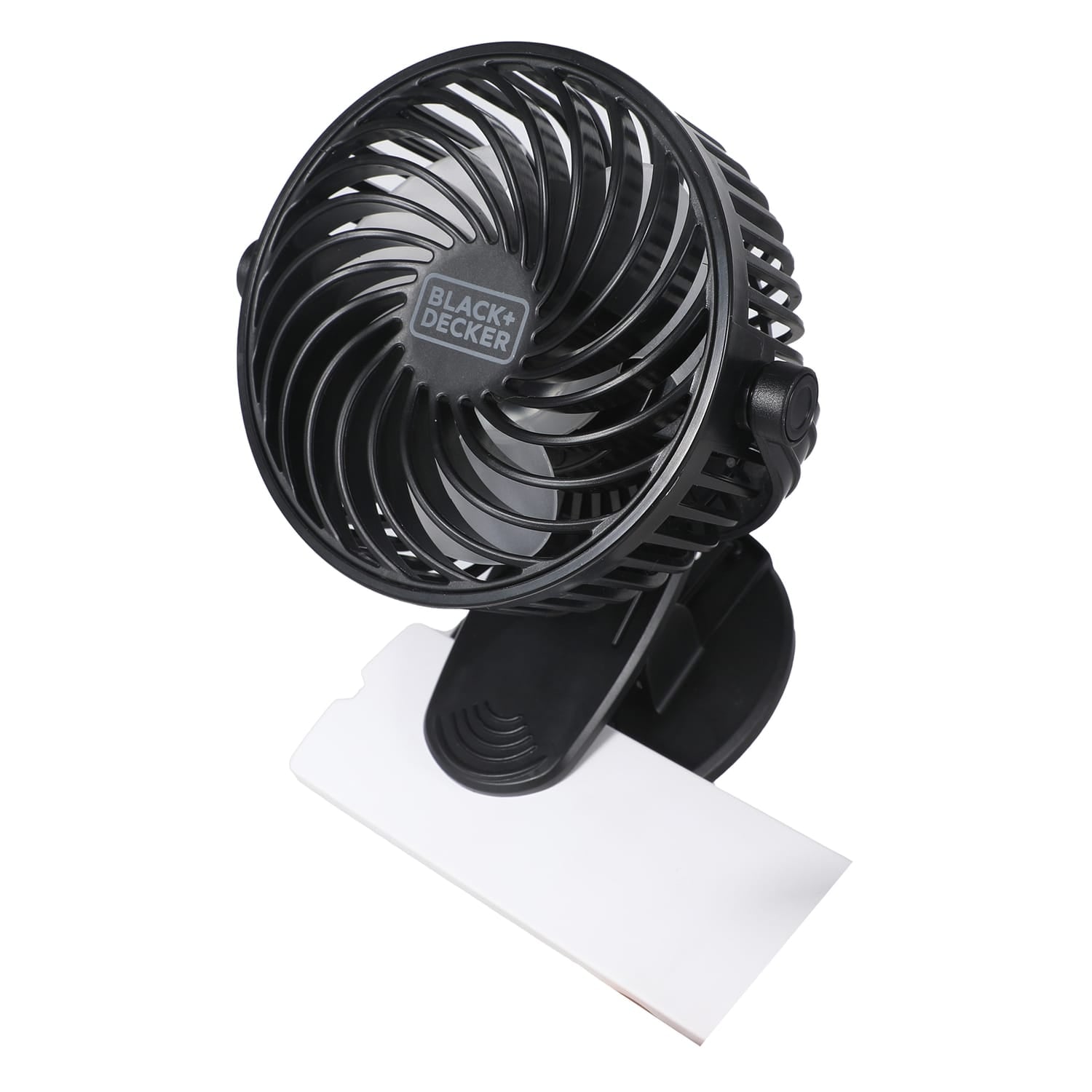 Black+Decker BFDC42PK 4-In. 3-Speed Portable USB-Powered Convertible Clip Fan, Black, 2 Count