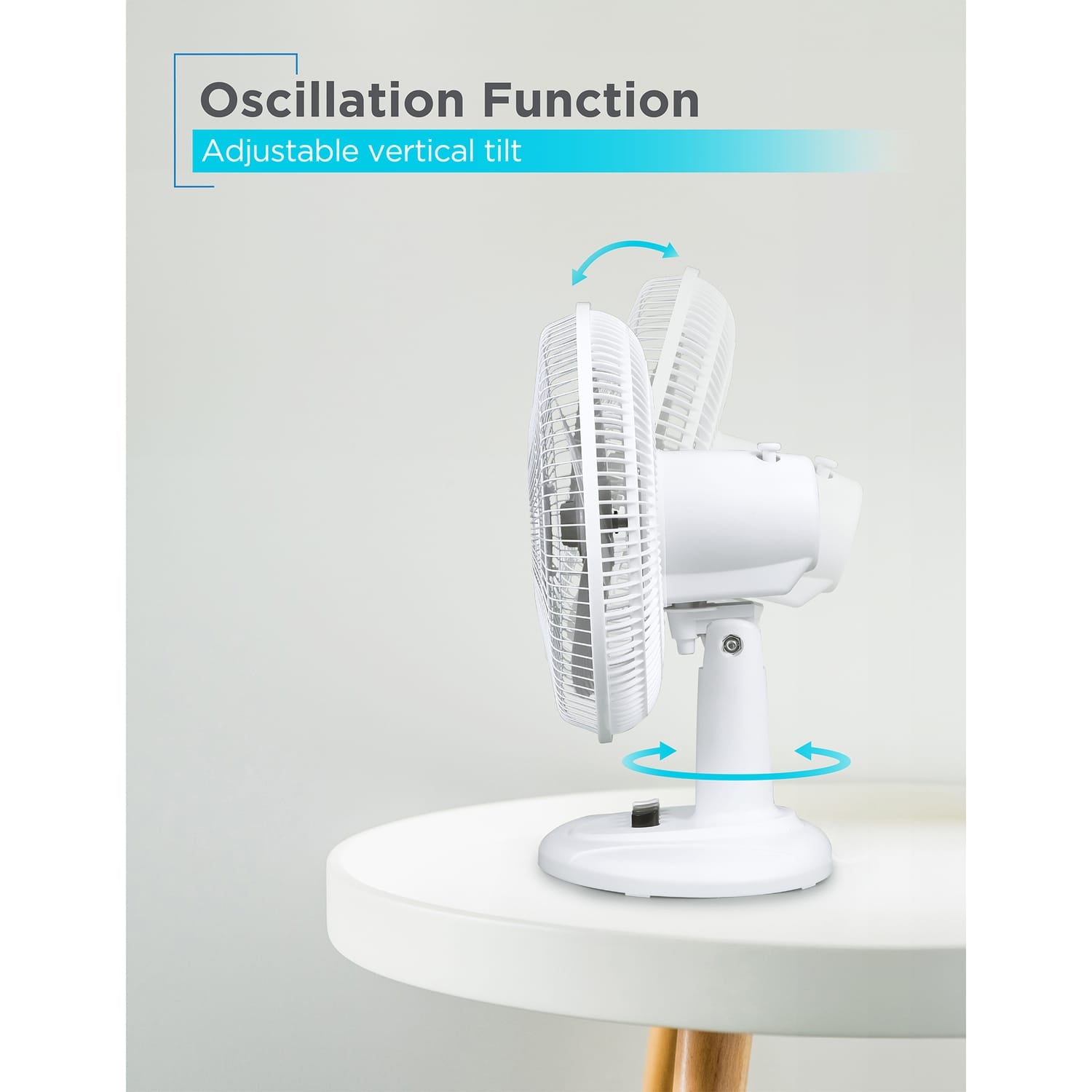 Black+Decker BFDT12SW 12-In. 3-Speed Oscillating Portable Table Fan, White
