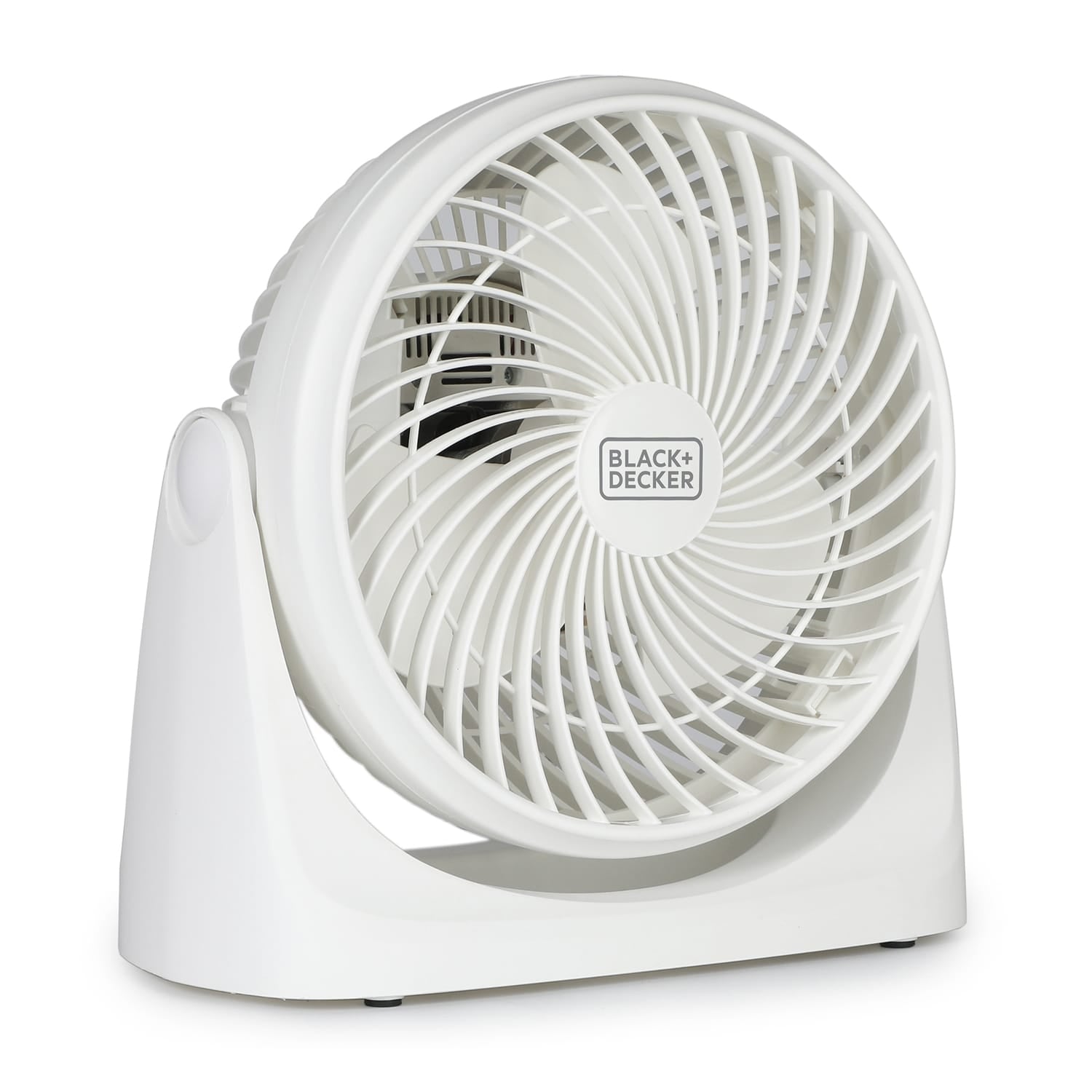 Black+Decker BFTU107W 7-In. 3-Speed Portable Turbo Table Fan with Adjustable Tilt, White