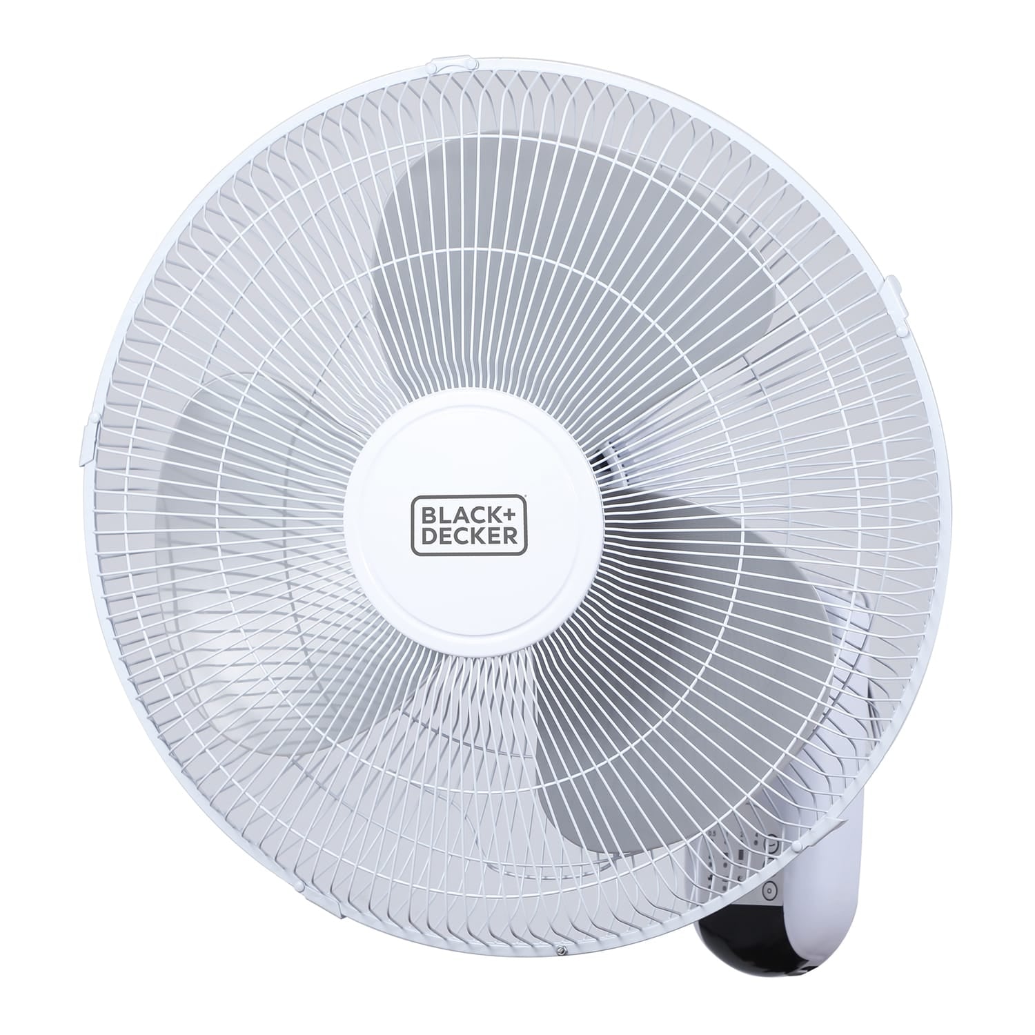 Black+Decker BFWL16R 16-In. 3-Speed Oscillating Wall Fan with Remote, White