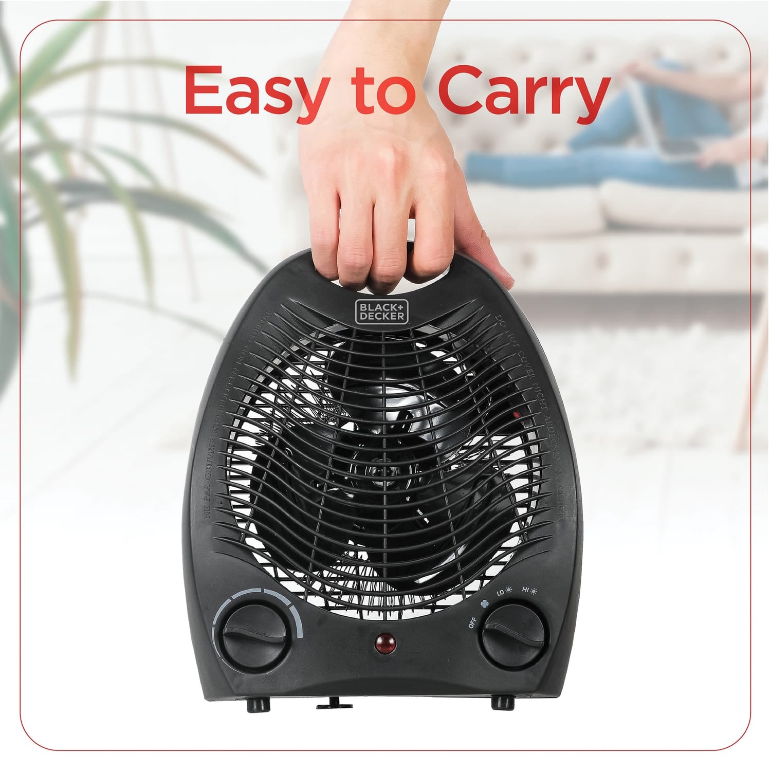 Black+Decker 1500-Watt-Max Personal Desktop Heater with Fan Setting, Black
