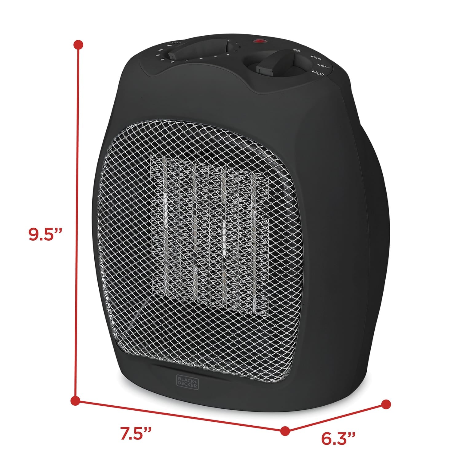 Black+Decker 1500-Watt-Max Desktop Ceramic Heater with Fan Setting, Black