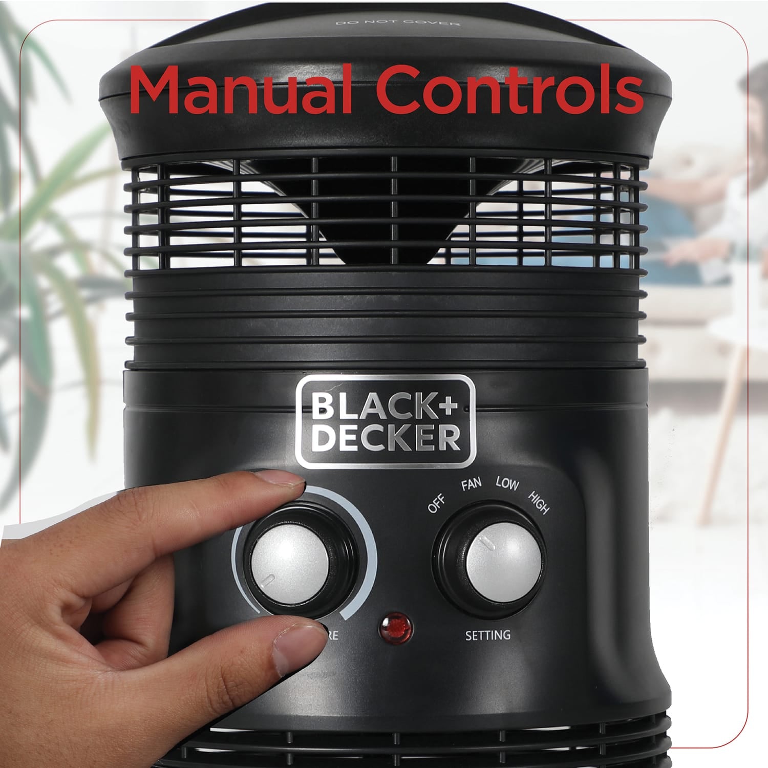 Black+Decker 360° Surround Portable Electric Heater and Fan, 1500/750 Watts/Fan Only, 5120 BTUs, Thermostat, Safety Features, 70.8-In. Cord