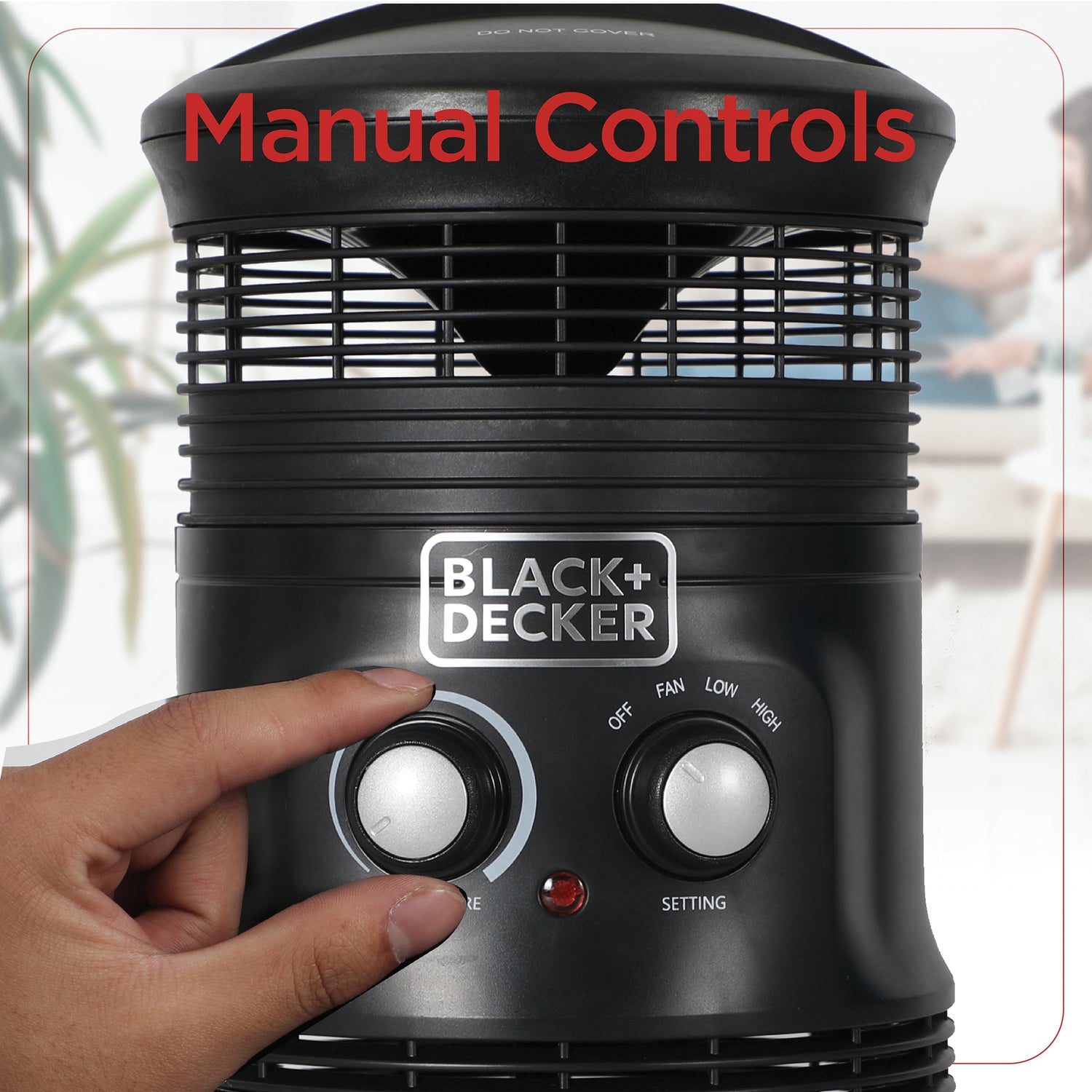 Black+Decker 360° Surround Portable Electric Heater and Fan, 1500/750 Watts/Fan Only, 5120 BTUs, Thermostat, Safety Features, 70.8-In. Cord