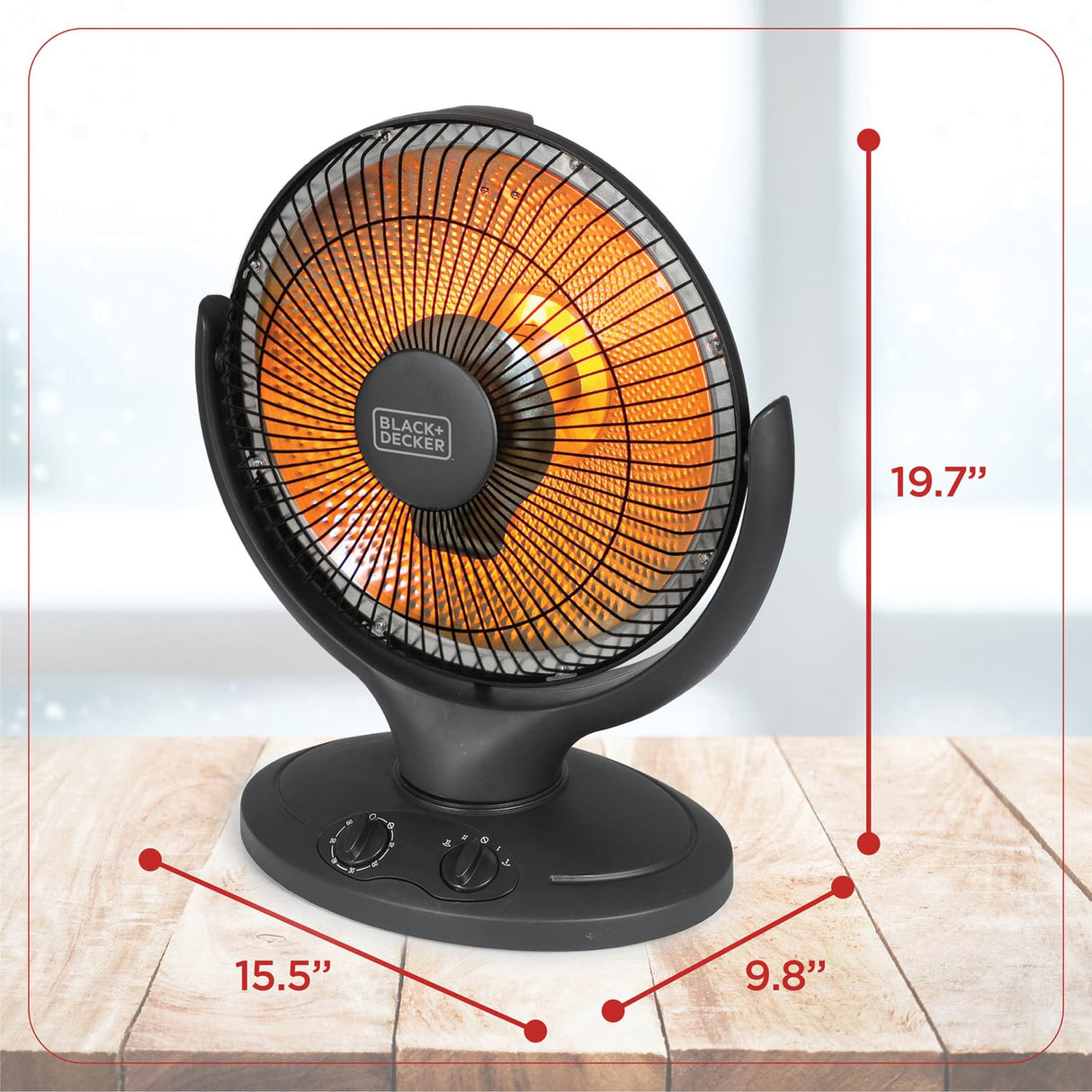 Black+Decker BHRO608 800-Watt-Max 14-In. Oscillating Radiant Dish Ceramic Heater